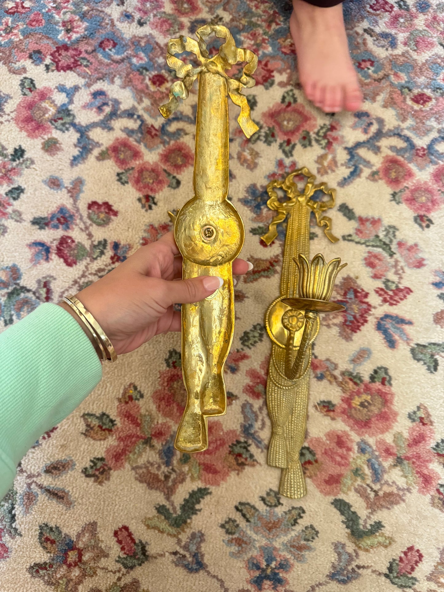 Andrea by Sadek One-Arm Bow Brass Wall Sconces
