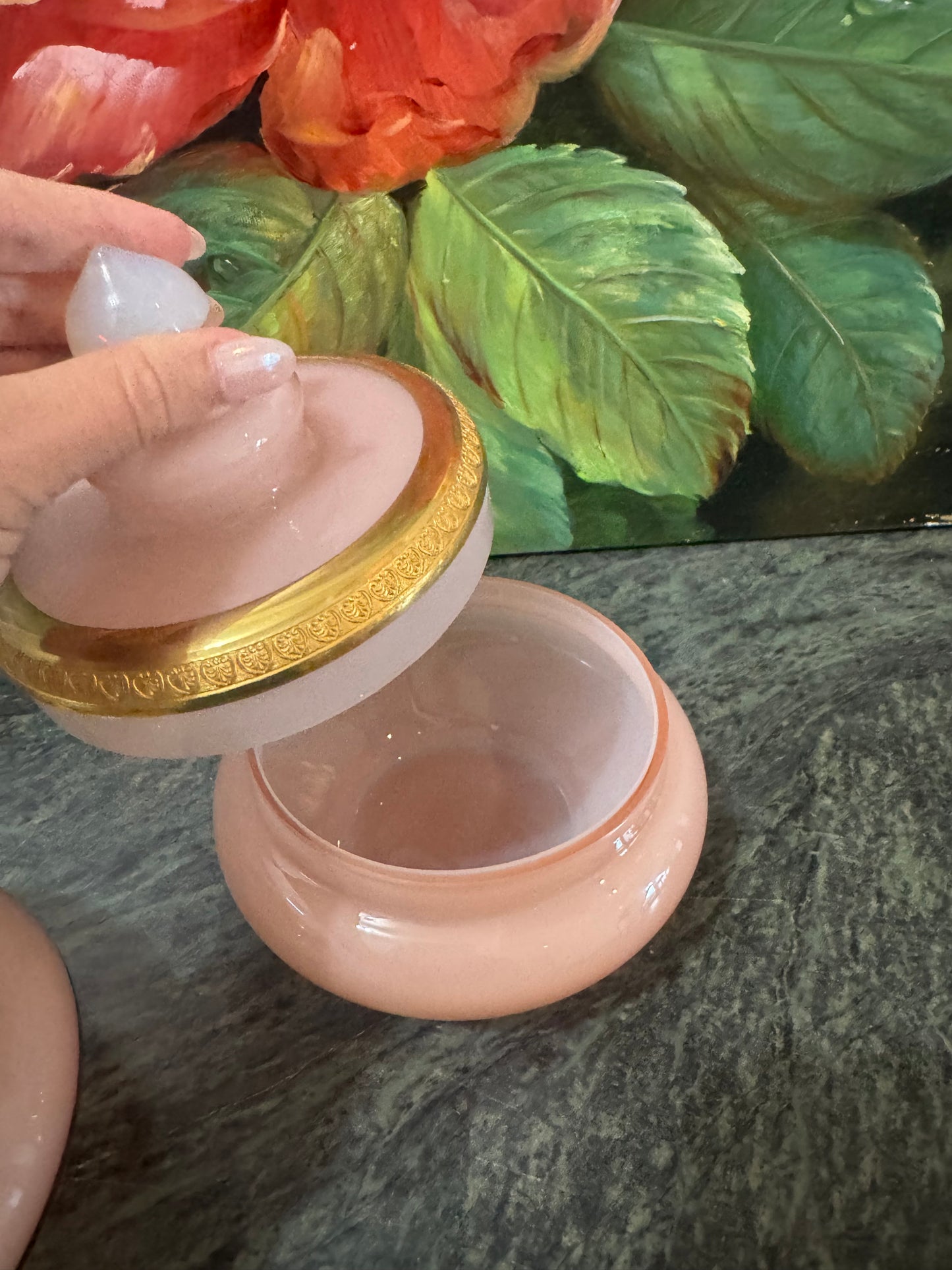 Pink Opaline Lidded Dish
