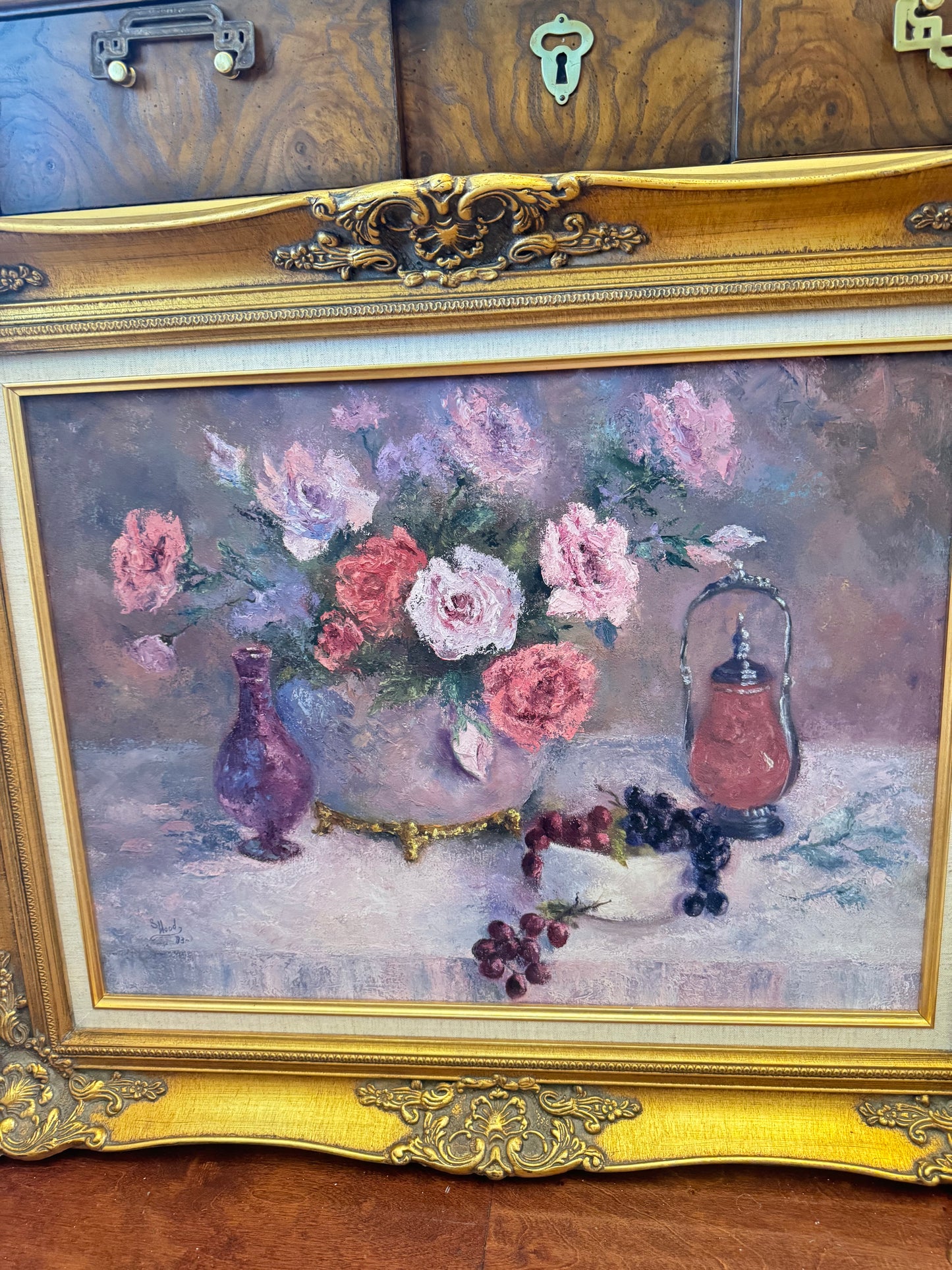 Beautiful Floral Still Life Oil on Canvas