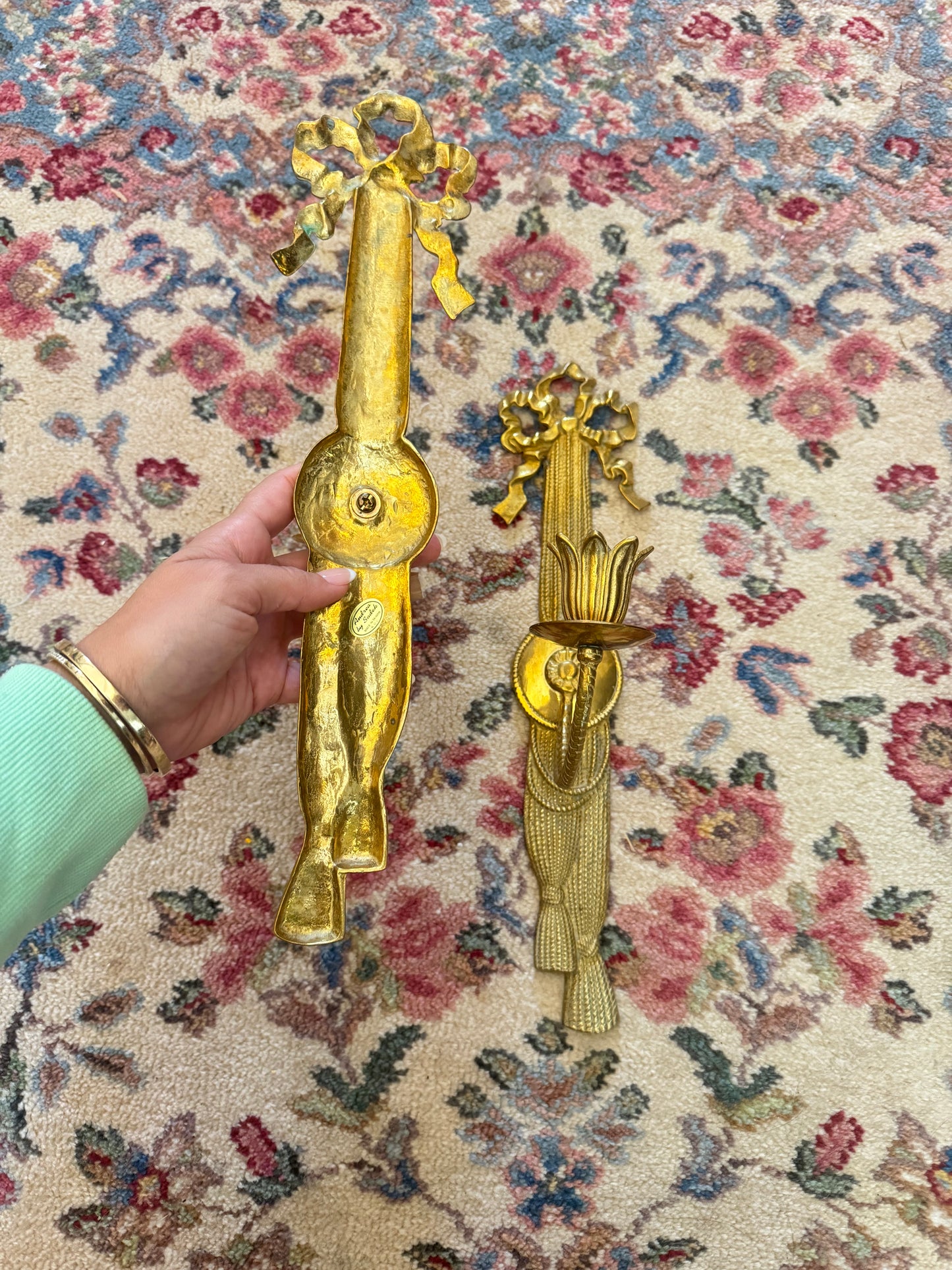 Andrea by Sadek One-Arm Bow Brass Wall Sconces