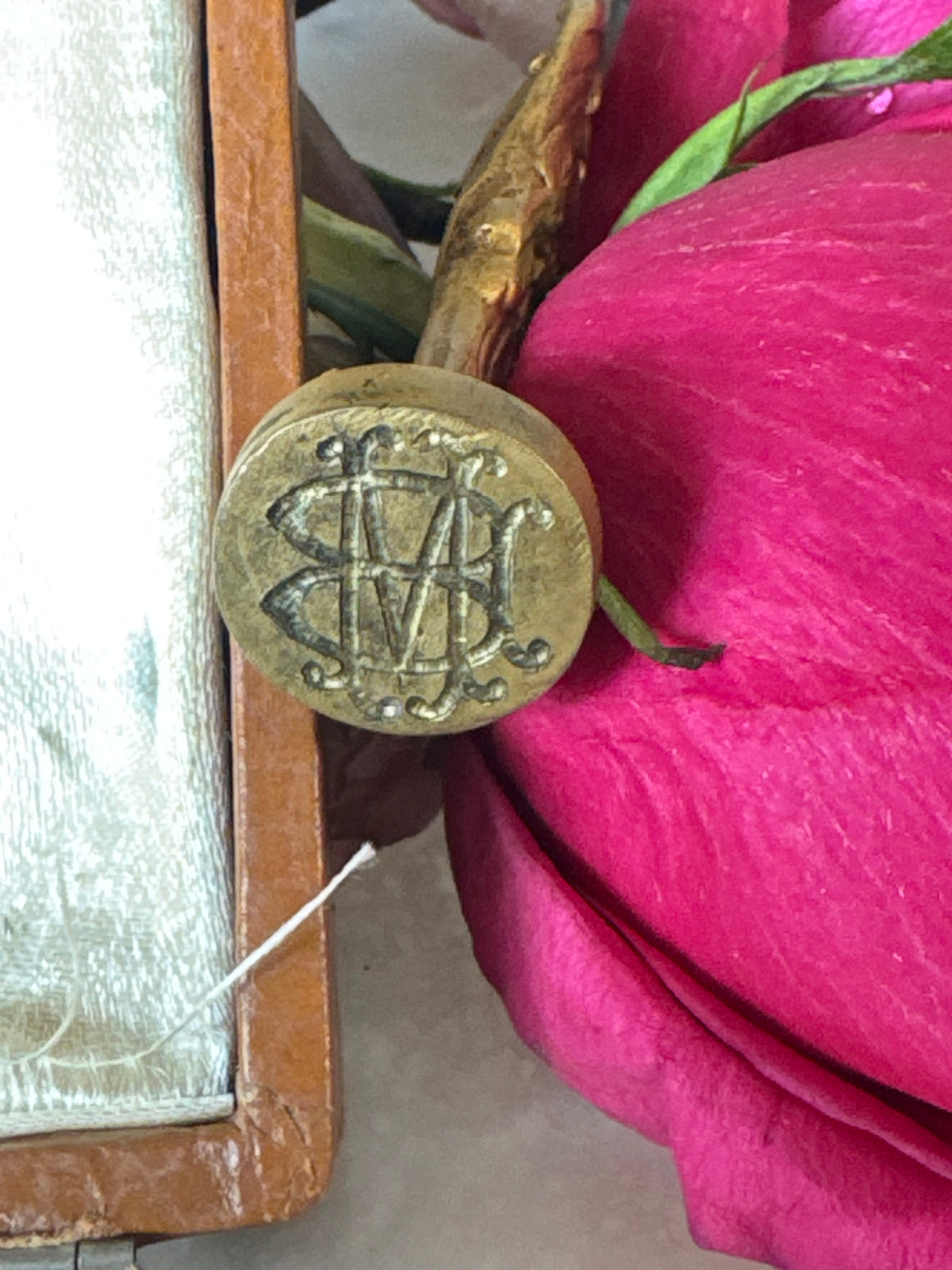 Art Nouveau Gilt Bronze Heron Wax Seal in Fitted Case, A. Lancel Nantes