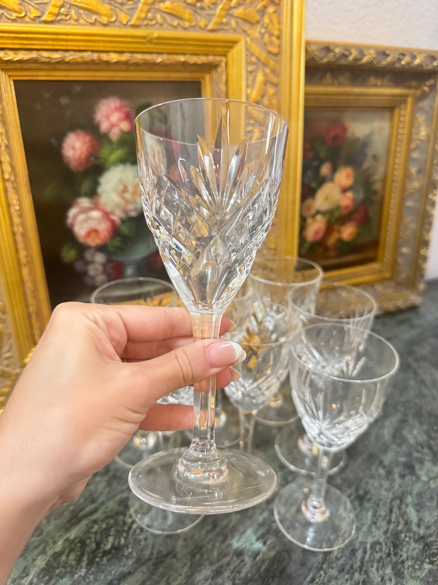 Set of 8 - St. Louis Chantilly Continental Glasses