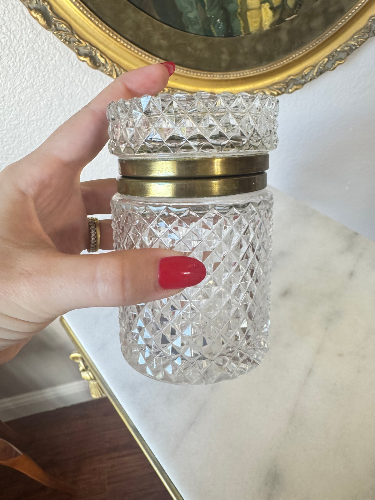 Diamond Point Crystal Casket Box