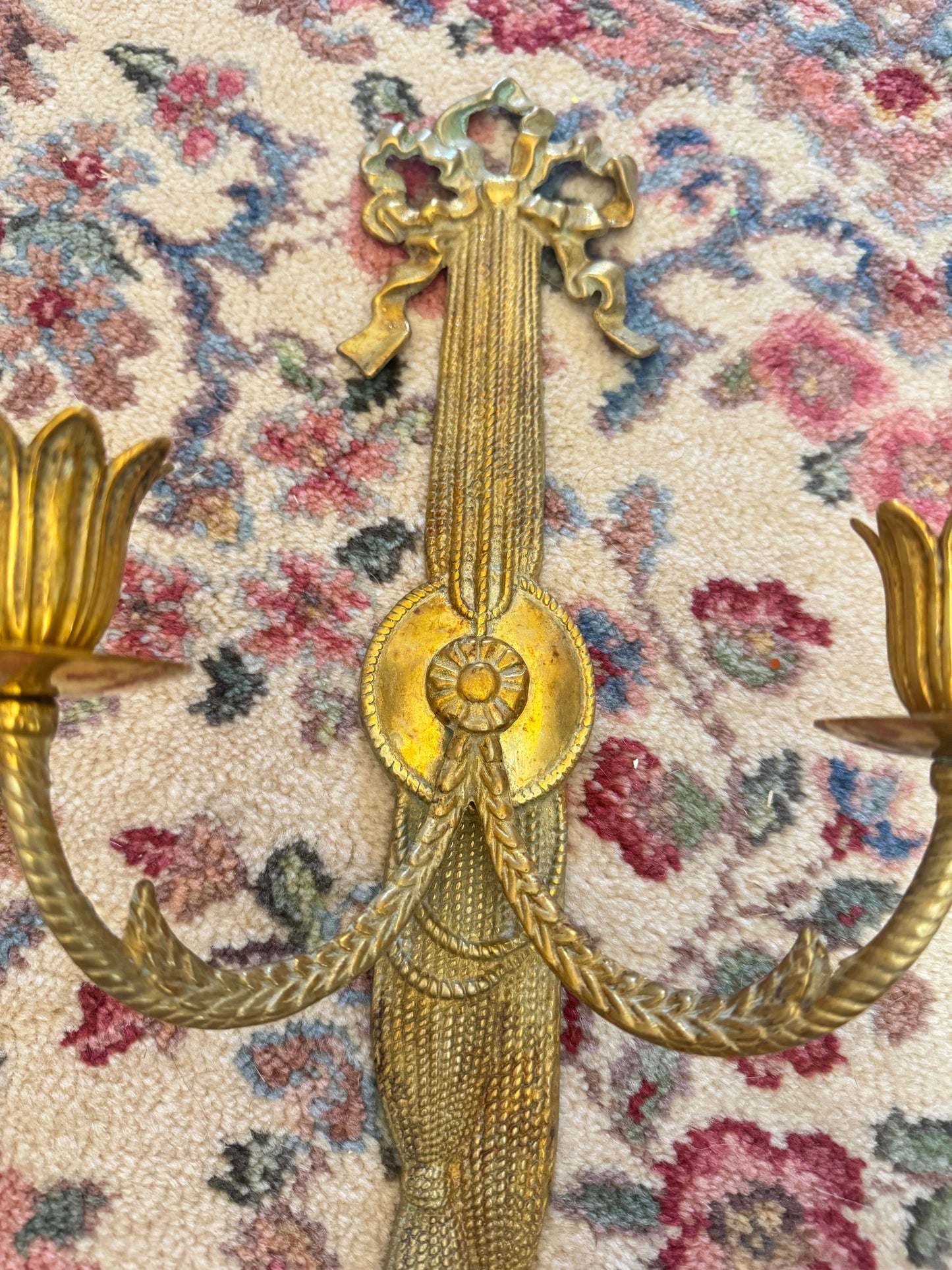 Andrea by Sadek 2-Arm Bow Brass Wall Sconce