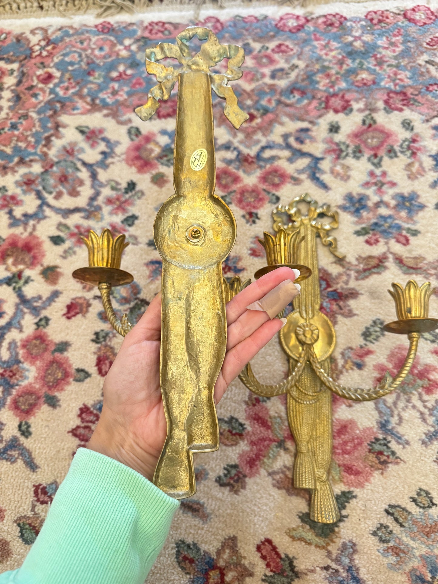 Andrea by Sadek 2-Arm Bow Brass Wall Sconce