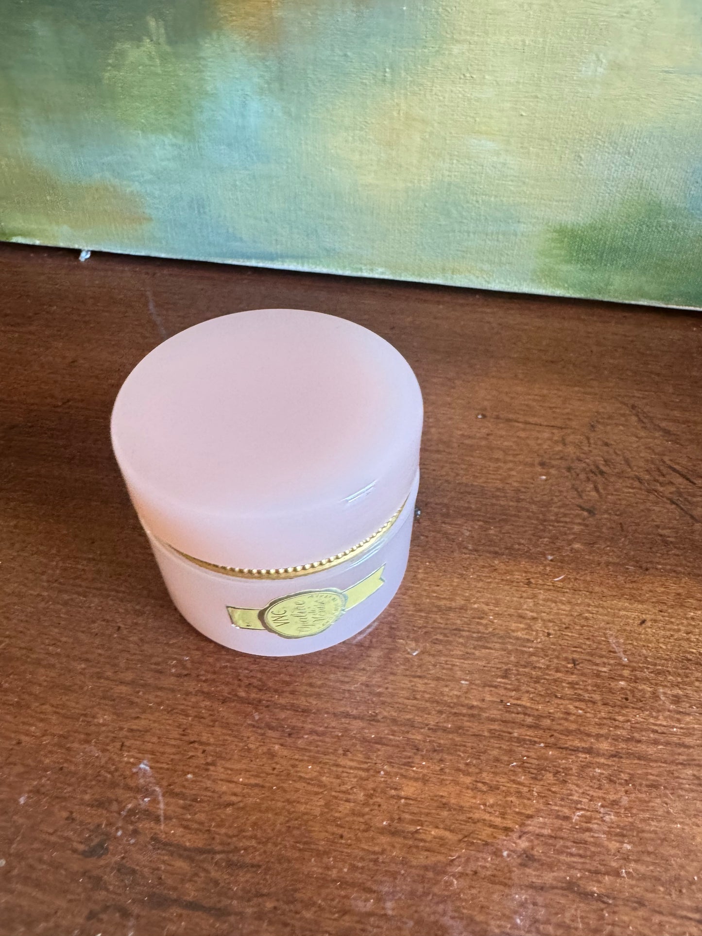Vintage Pink Opaline Lidded Box - Mini