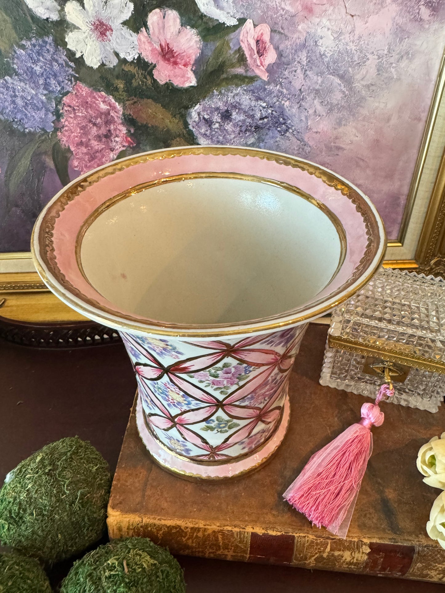Pink Bow Floral Vase