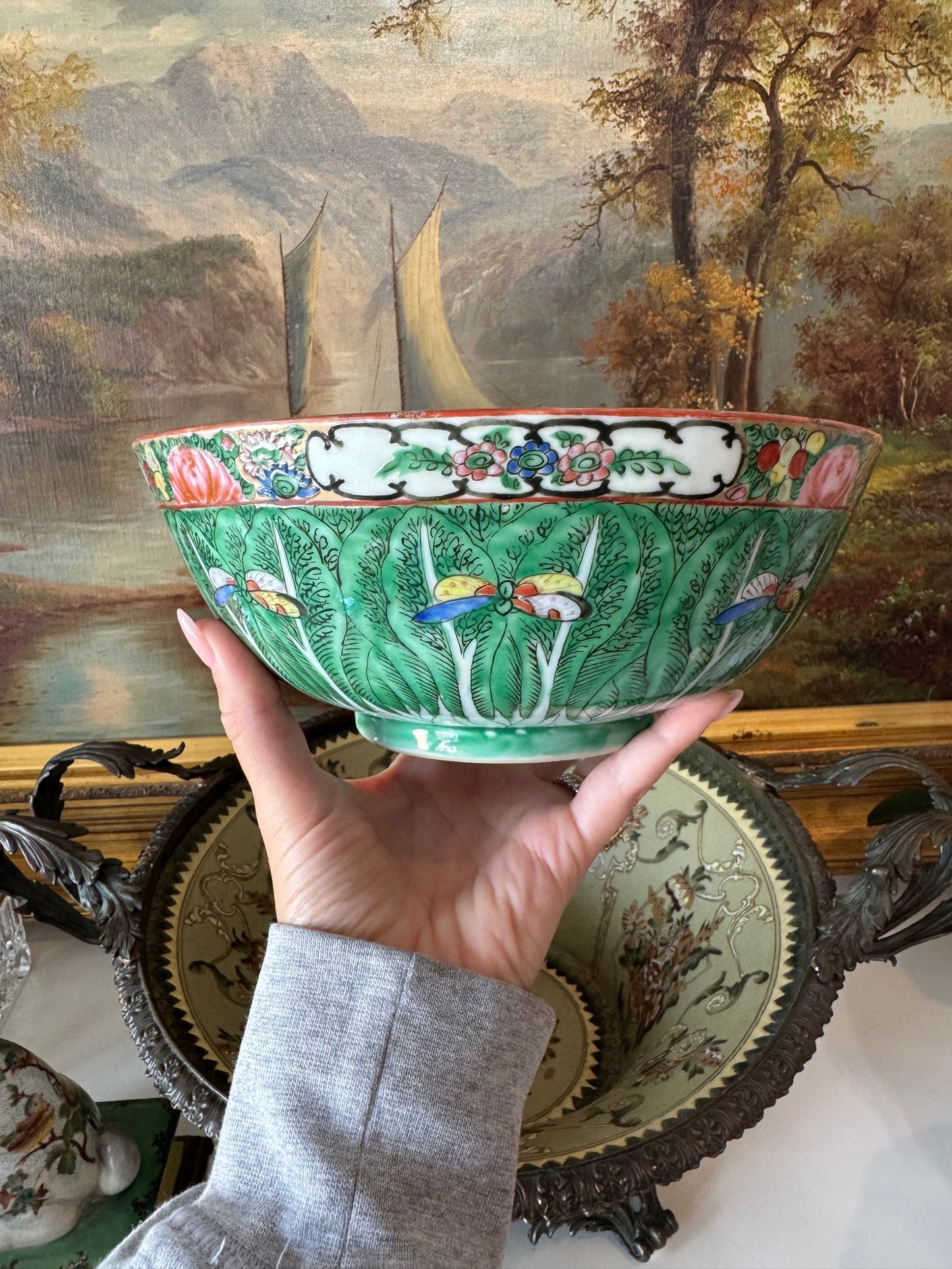 Antique Bok Choy Chinese Cabbage Bowl