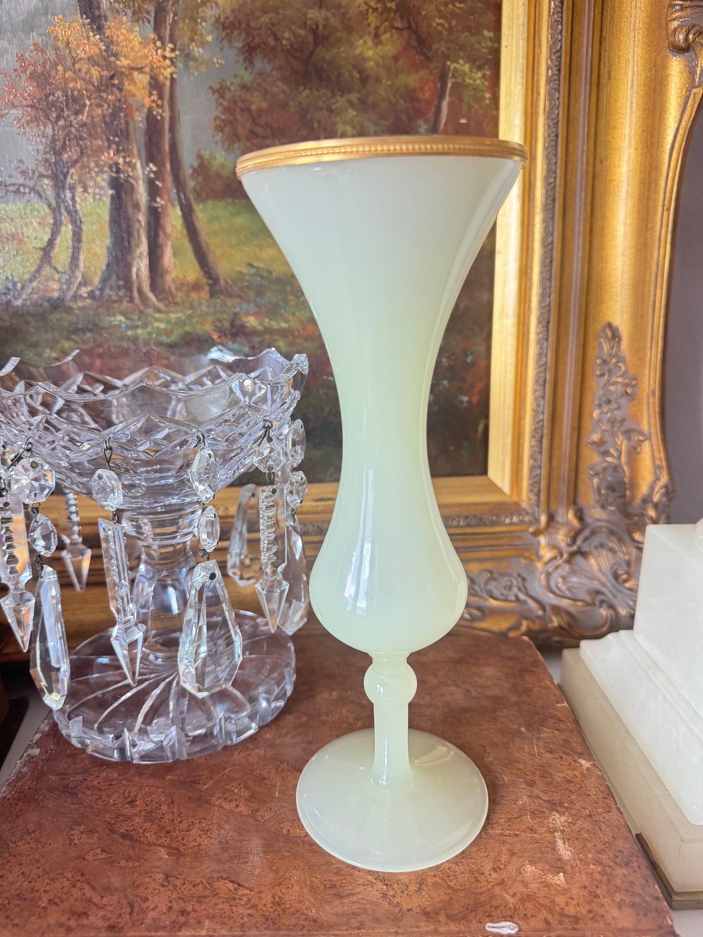 Uranium Antique French Opaline Vase