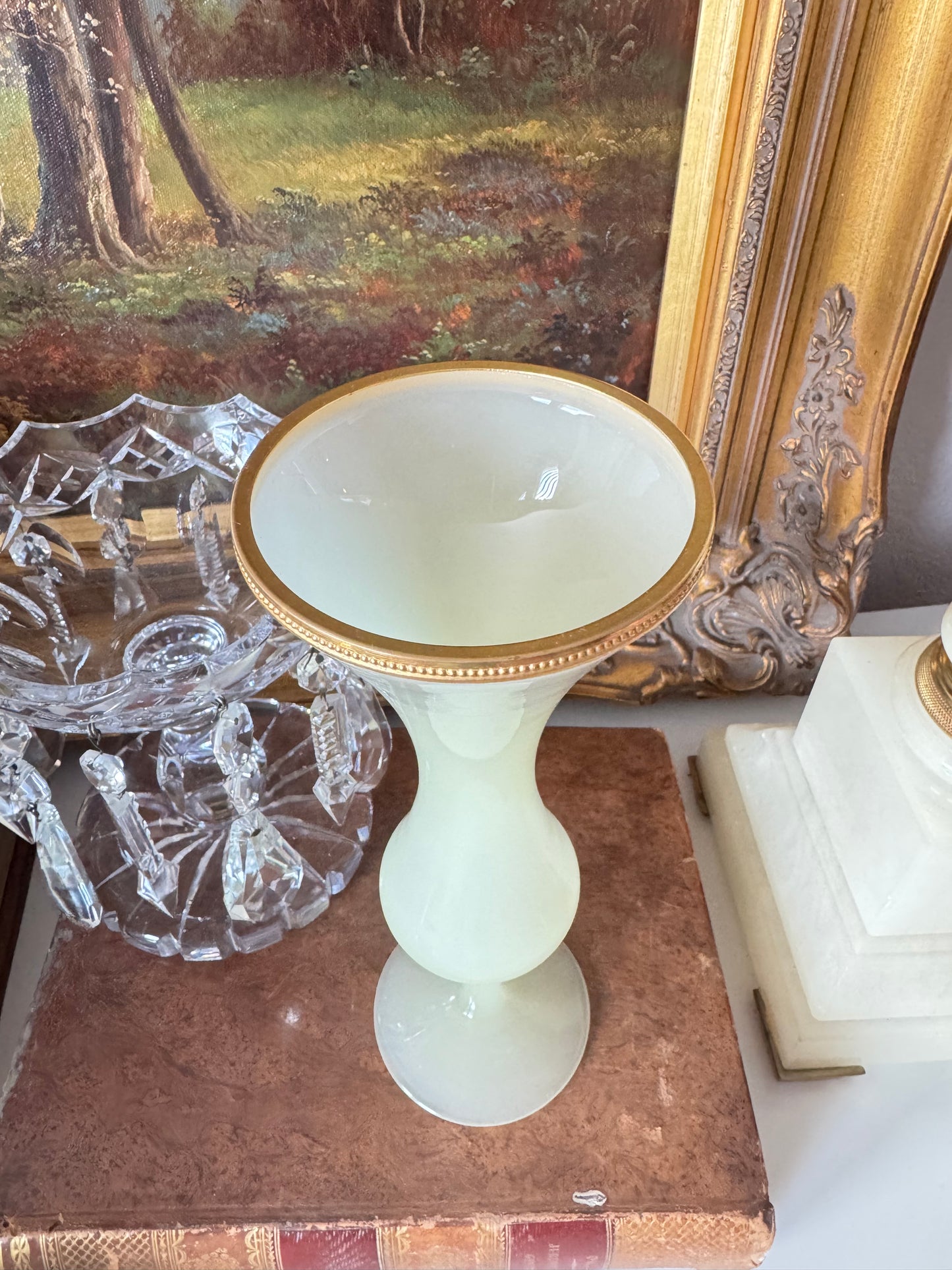Uranium Antique French Opaline Vase