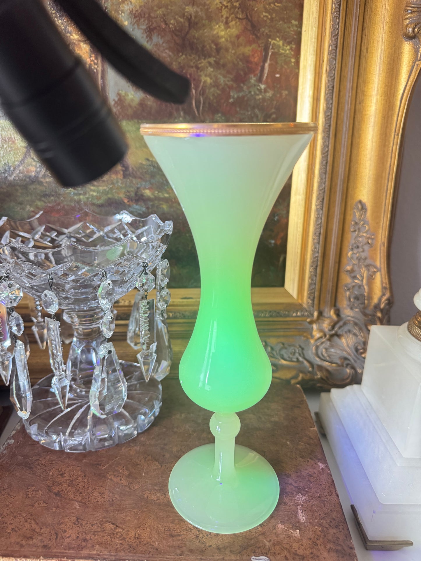 Uranium Antique French Opaline Vase