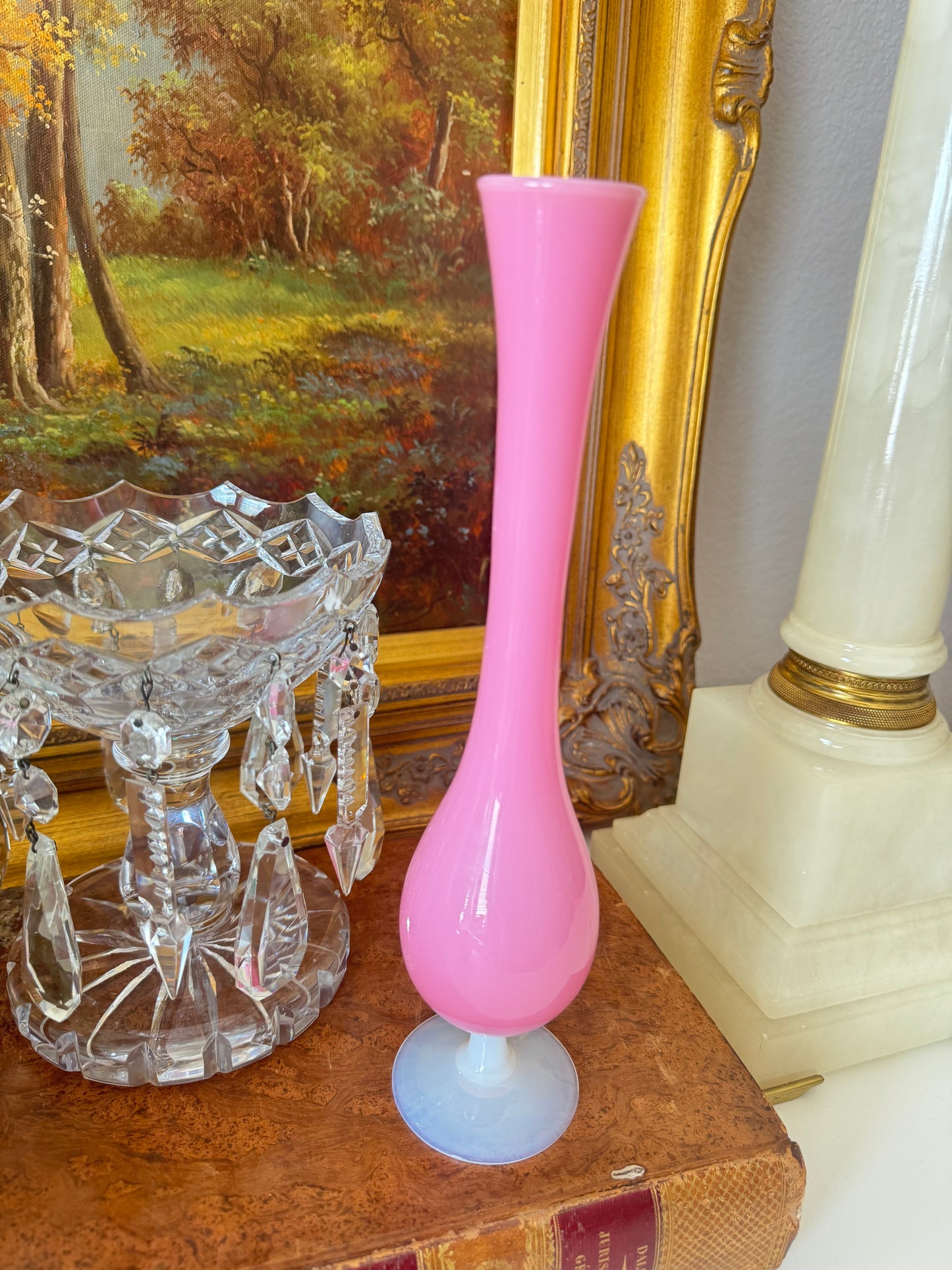 Pink French Opaline Vase