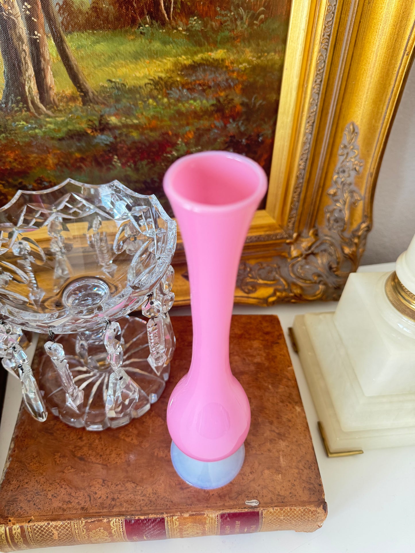 Pink French Opaline Vase