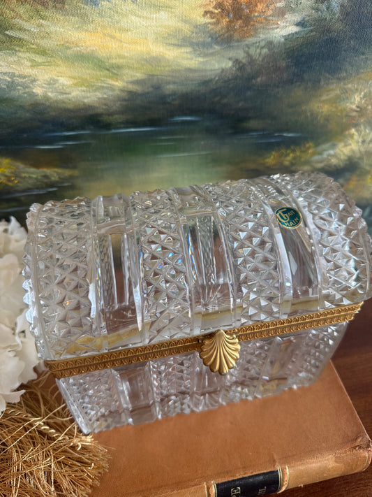 Large French Domed Cut Crystal Casket