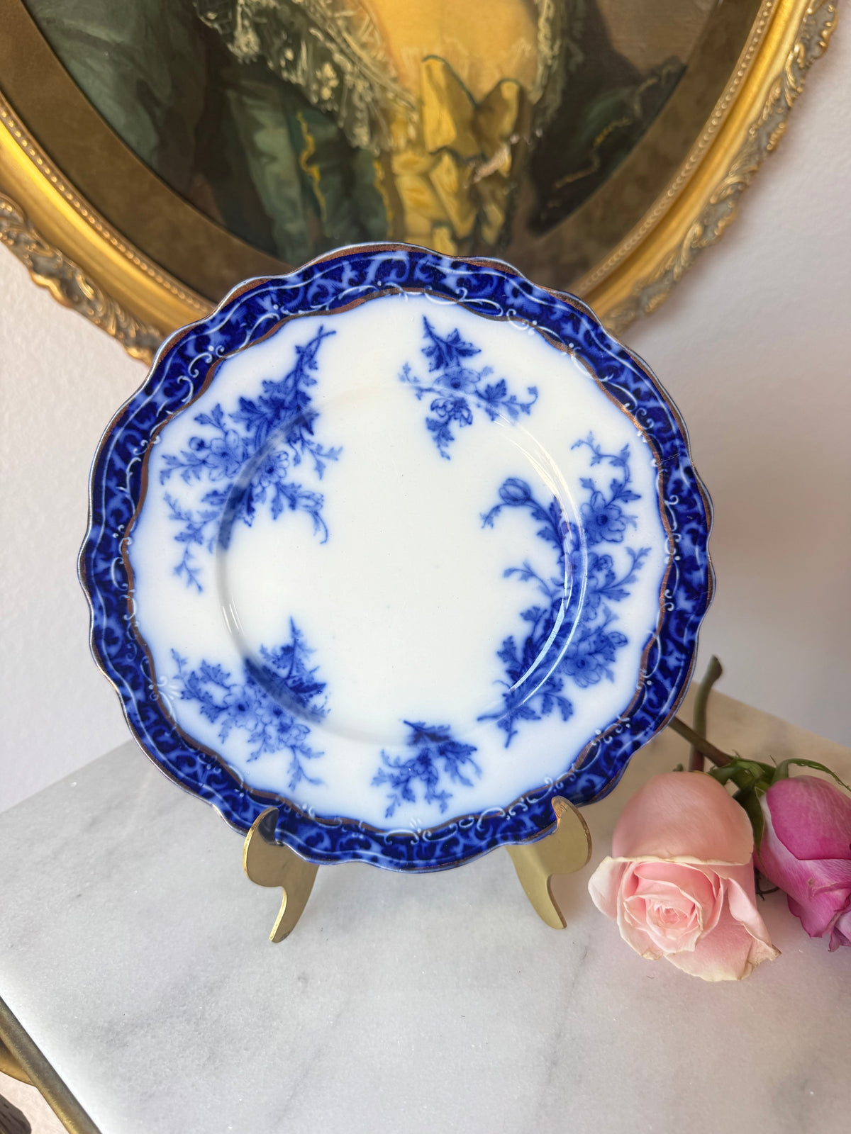 Antique Henry Alcock Touraine Pattern Flow Blue Plate