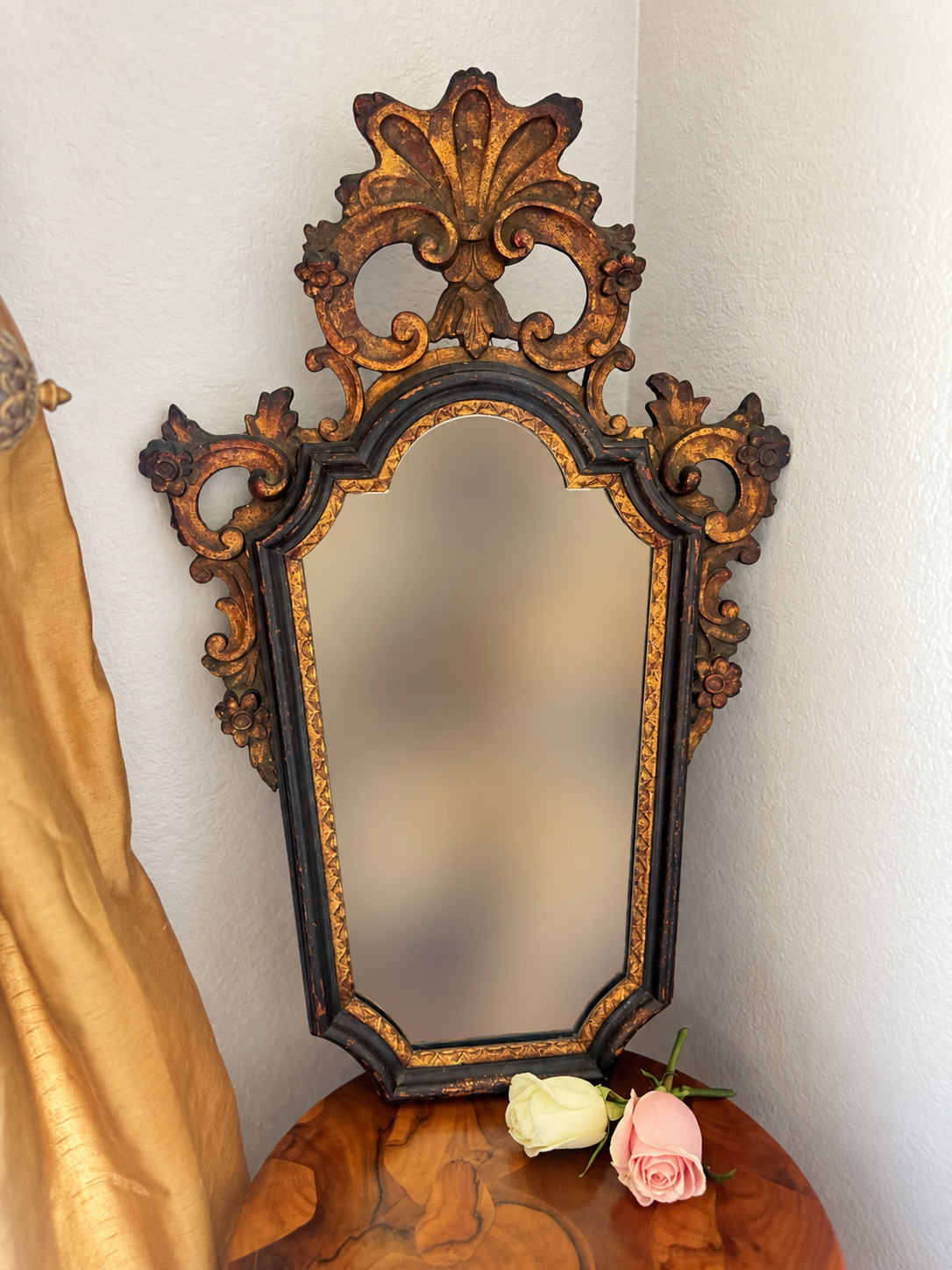 Antique Wood Mirror