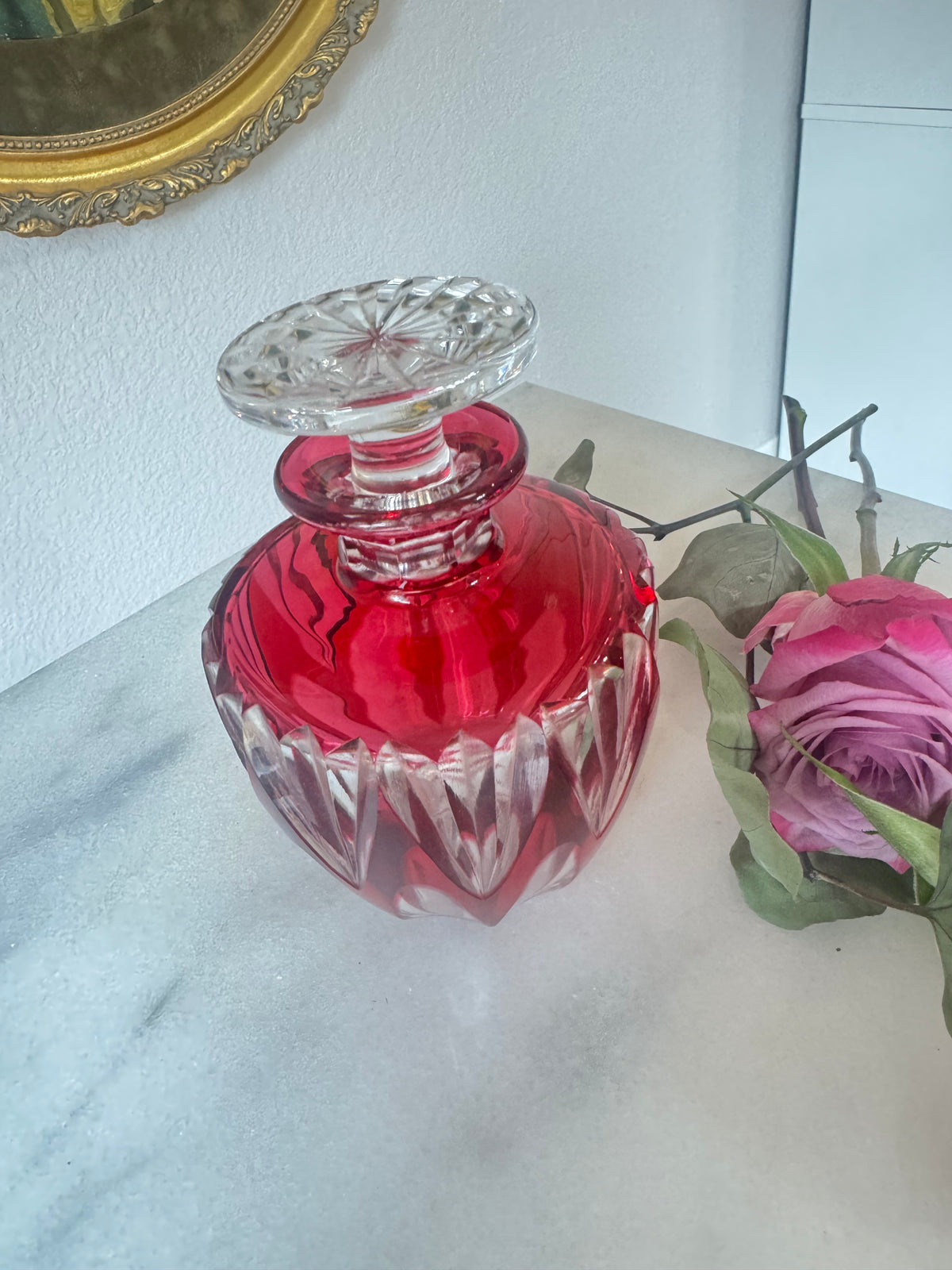 Saint-Louis Cranberry Crystal Perfume Bottle