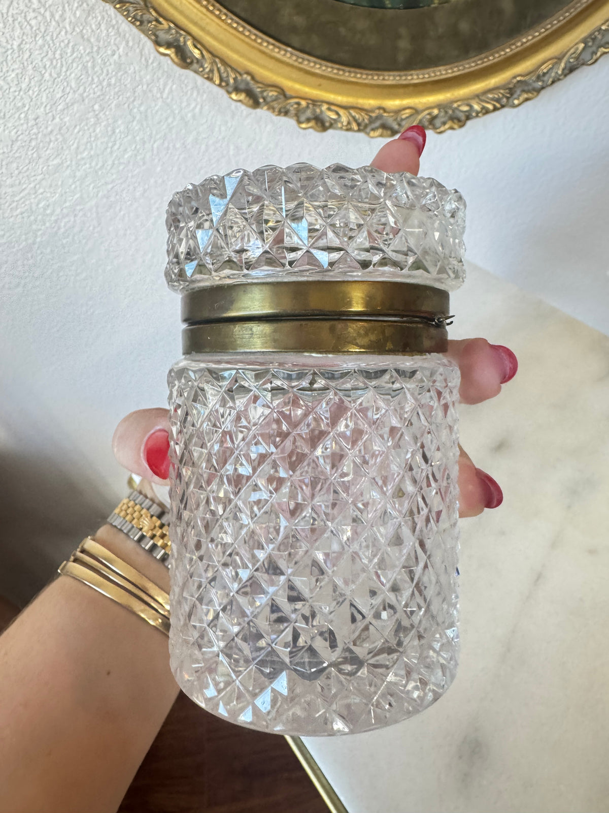 Diamond Point Crystal Casket Box