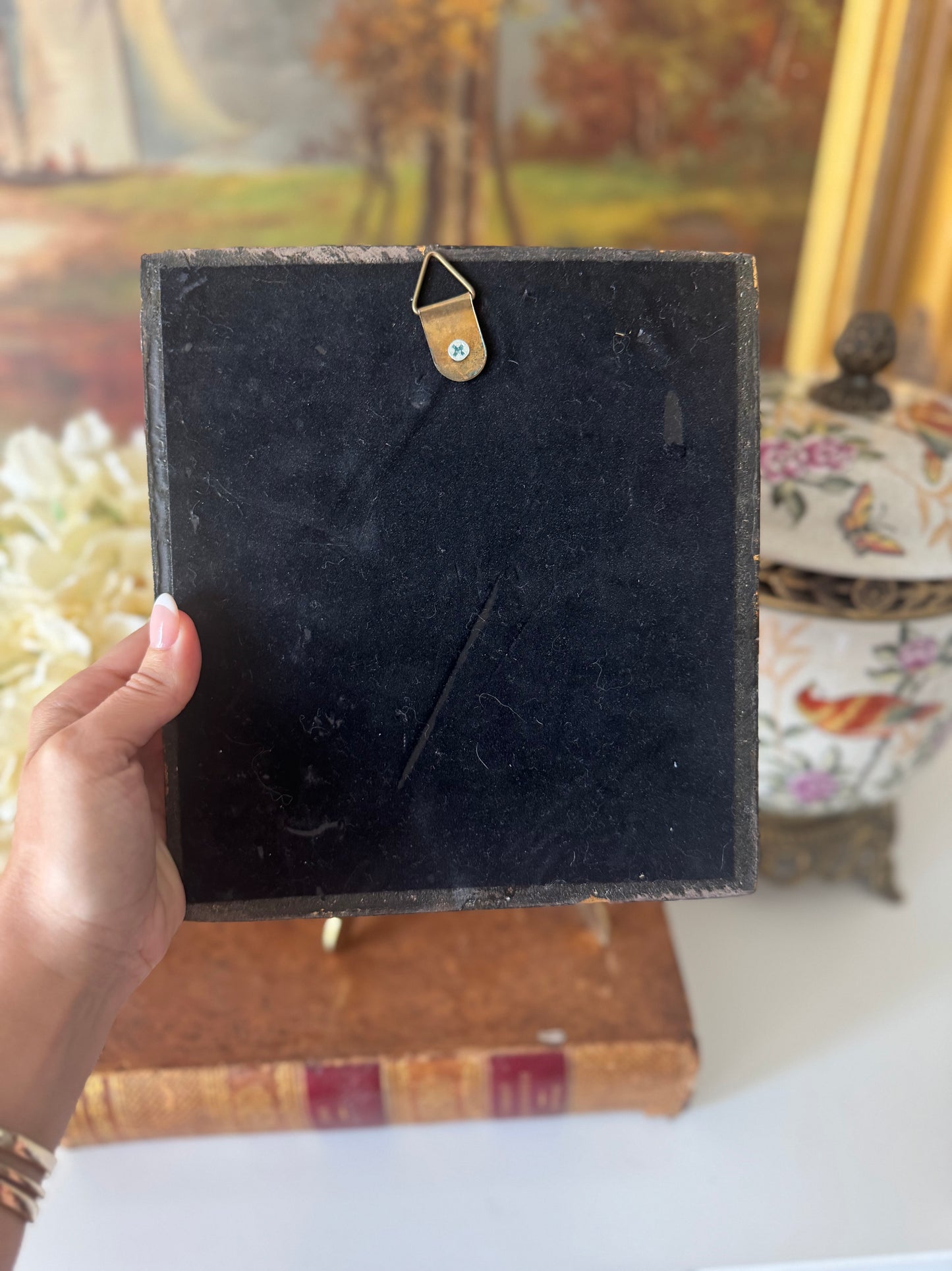 Vintage Small Floral Oil on Board Painting