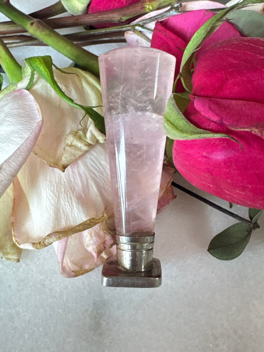 19th Century Rose Quartz Wax Seal, HS Monogram