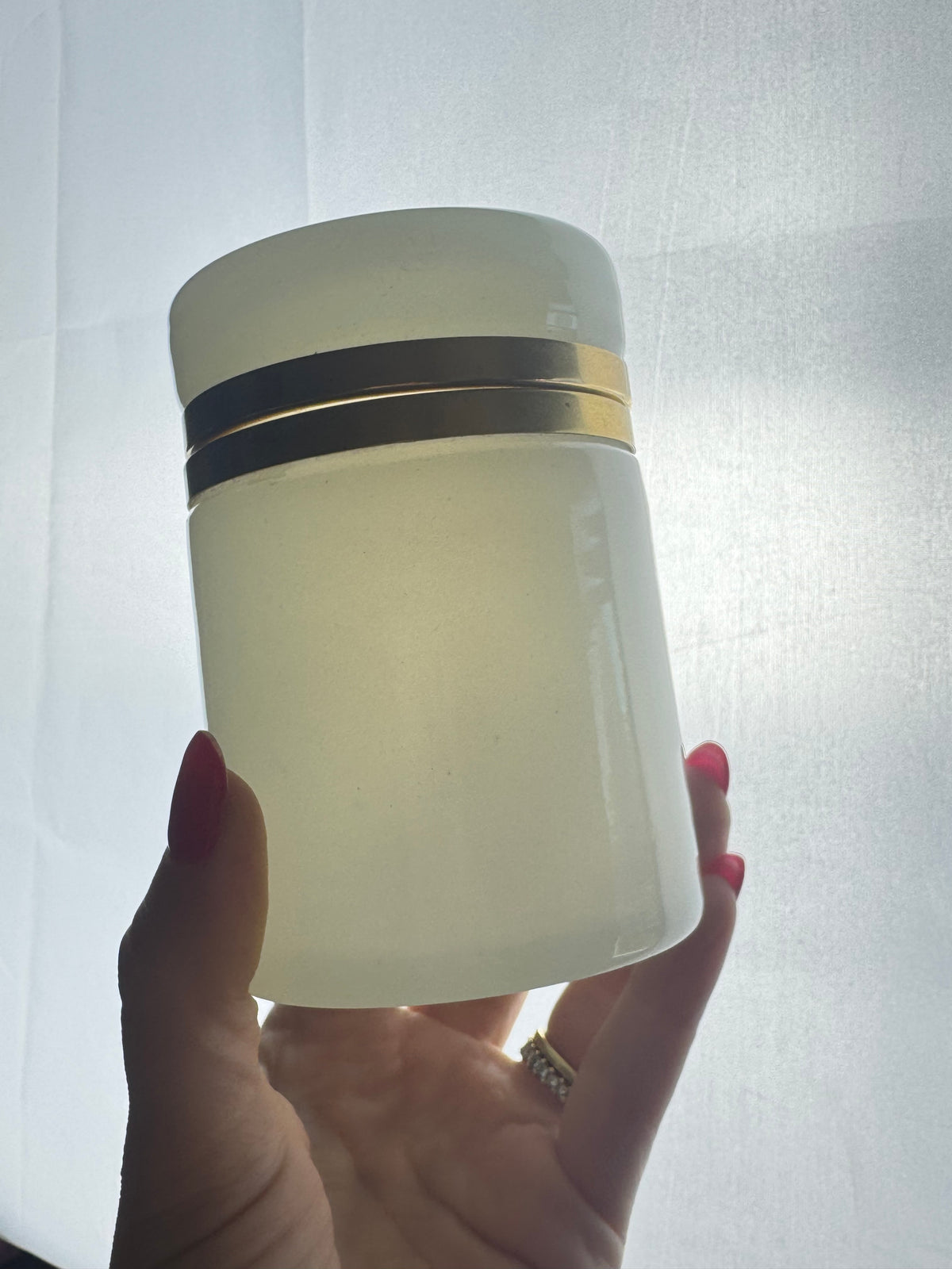 Vintage White Opaline Casket