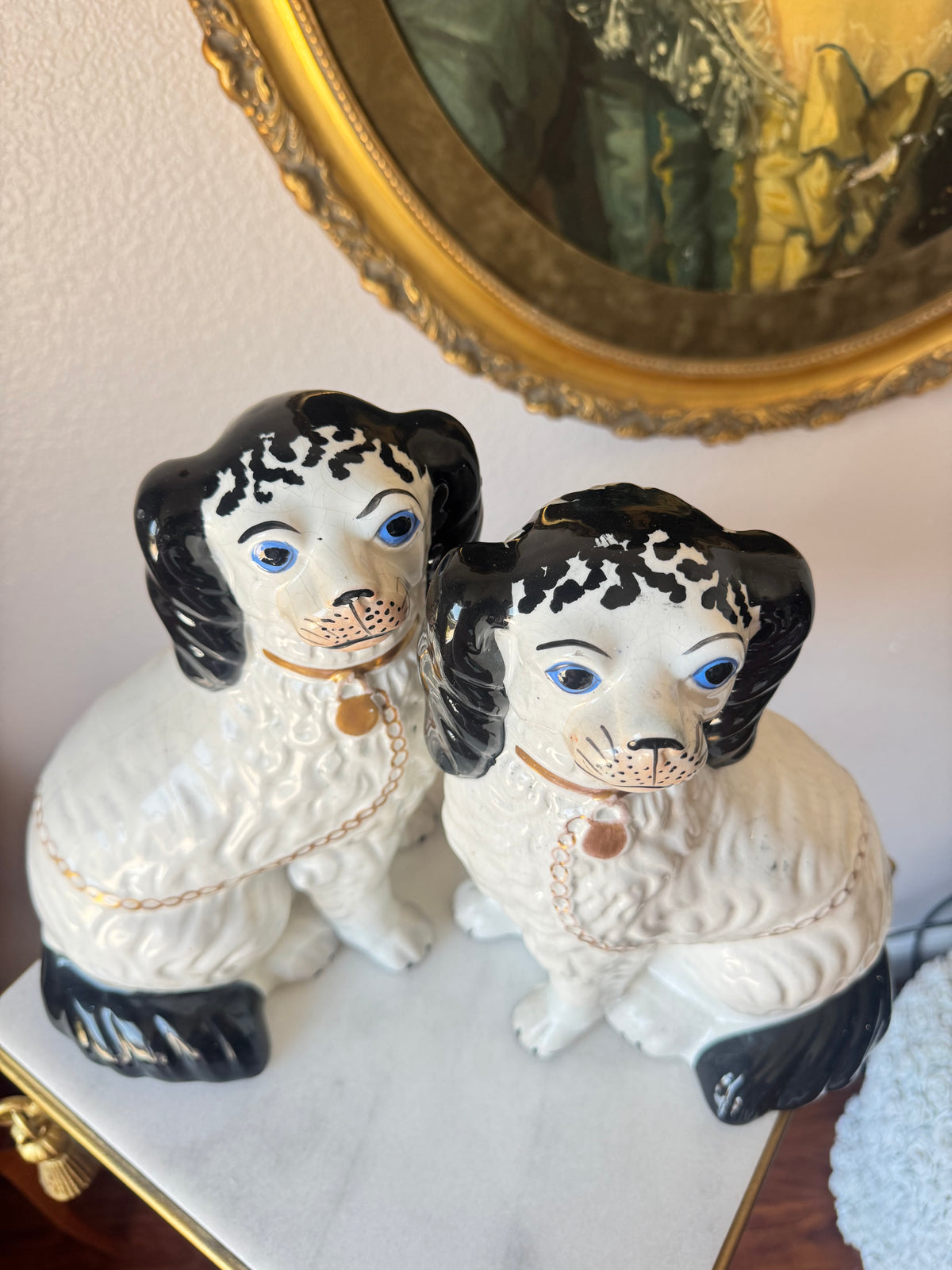 Staffordshire Disraeli Spaniel Dogs - Pair