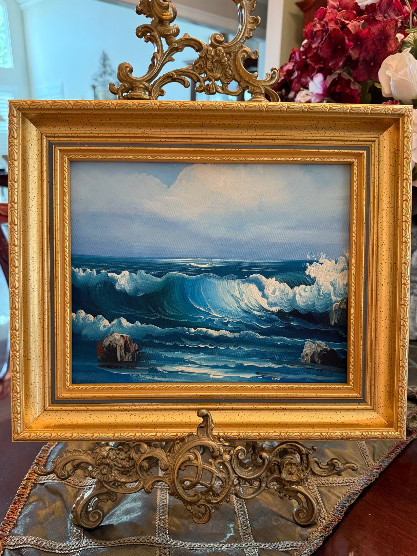 Blue ocean painting - unsigned