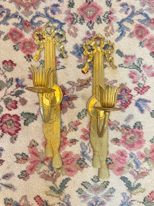 Andrea by Sadek One-Arm Bow Brass Wall Sconces
