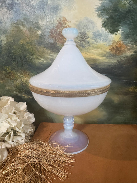 Bulle De Savon Opaline Lidded Compote