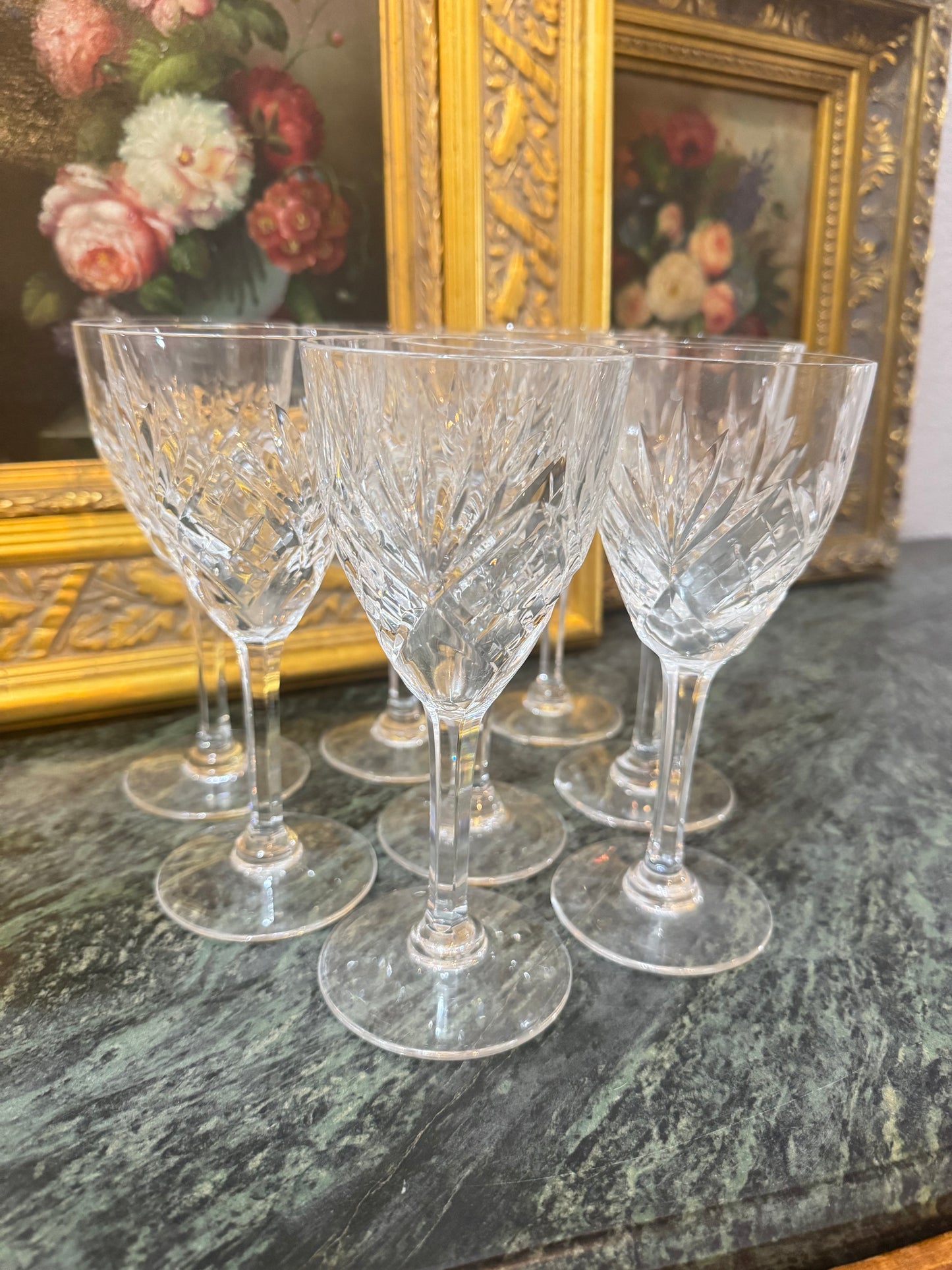 Set of 8 - St. Louis Chantilly Continental Glasses