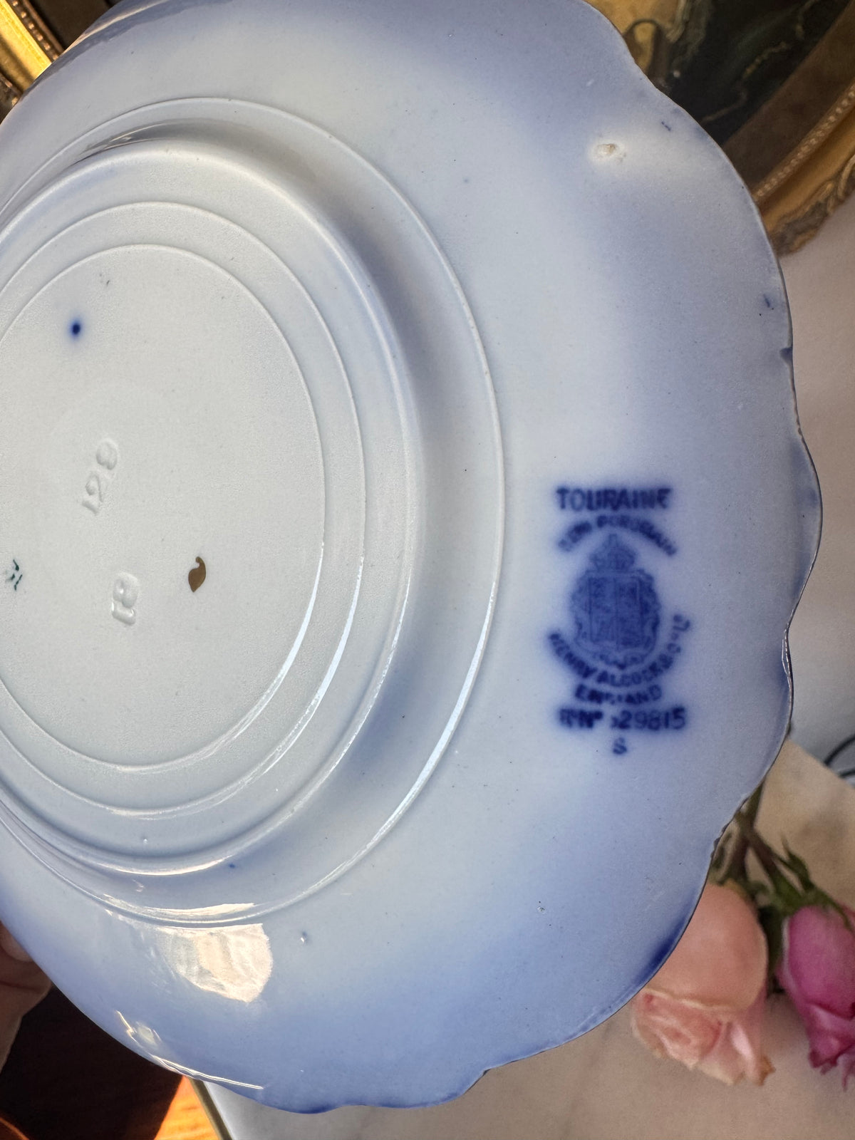 Antique Henry Alcock Touraine Pattern Flow Blue Plate