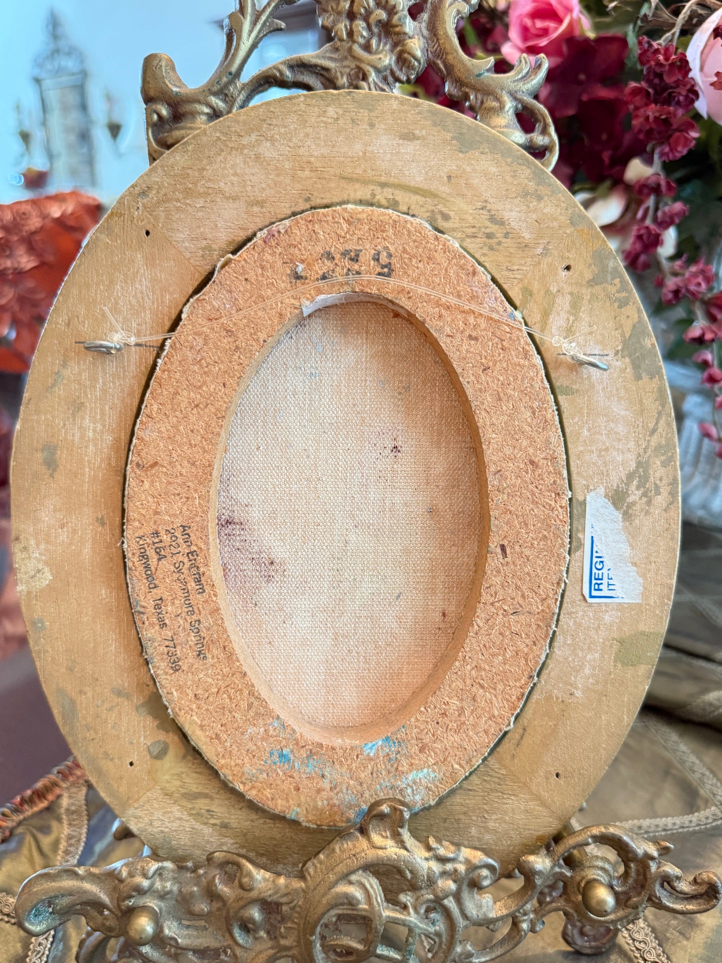 Original Floral Oil on Canvas by Anne Engram 8x10 framed #1