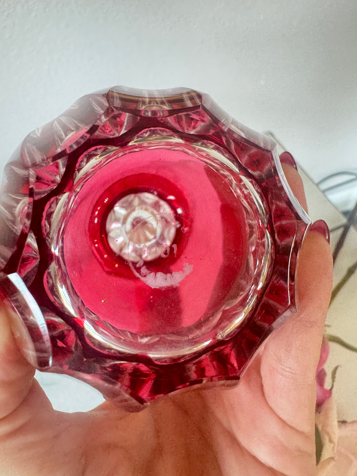 Saint-Louis Cranberry Crystal Perfume Bottle