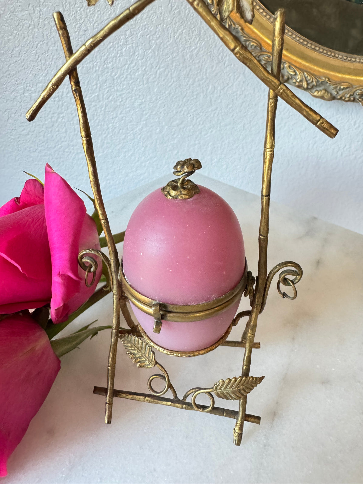 Palais Royal Pink Opaline Egg Perfume Casket