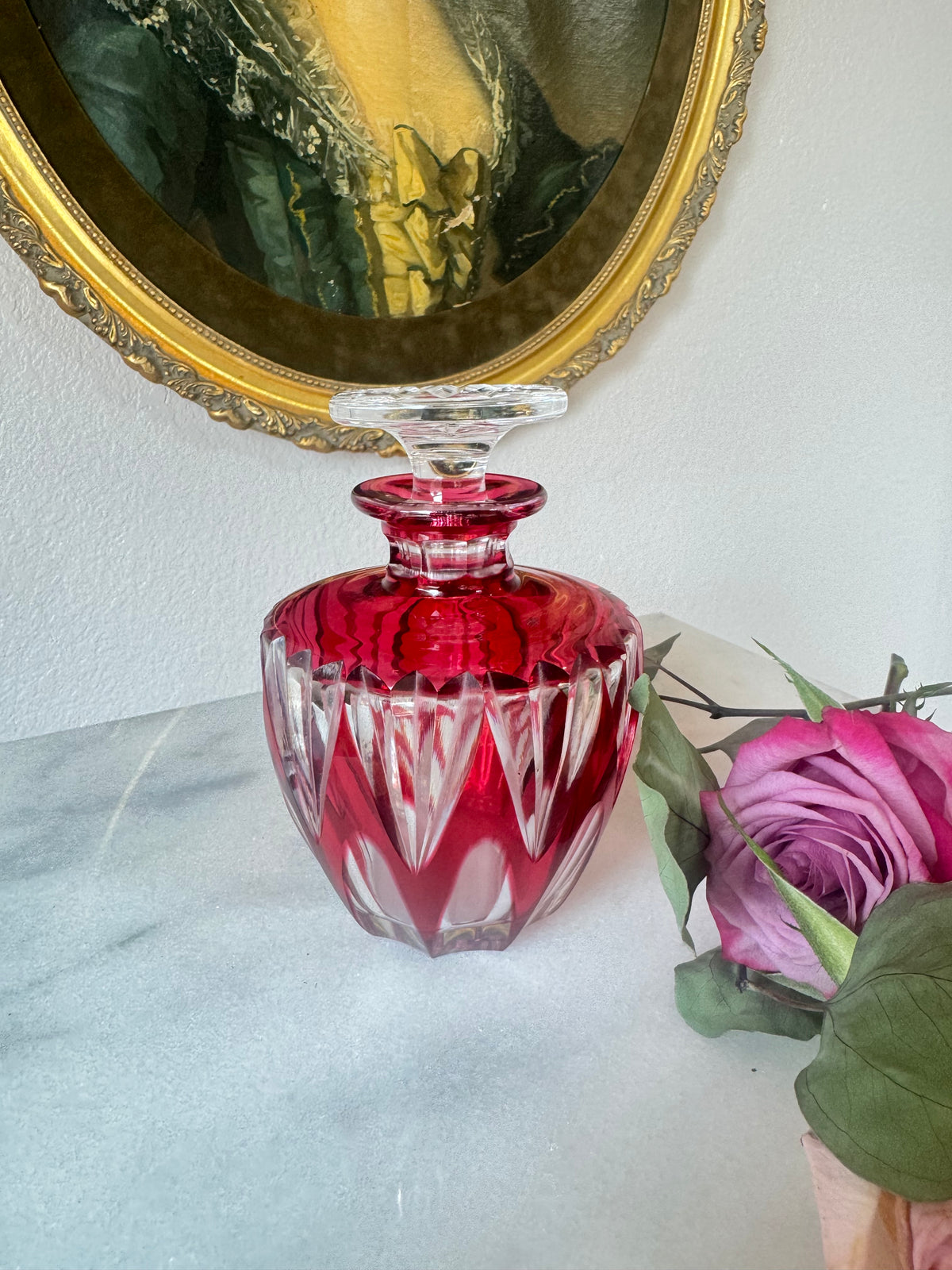 Saint-Louis Cranberry Crystal Perfume Bottle