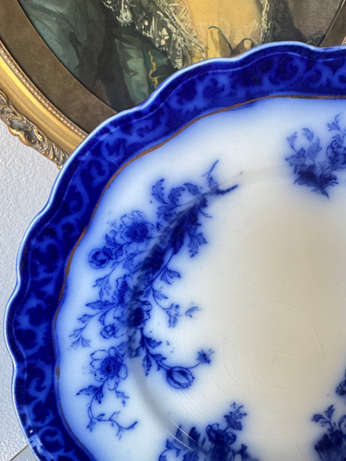 Antique Henry Alcock Touraine Flow Blue Platter