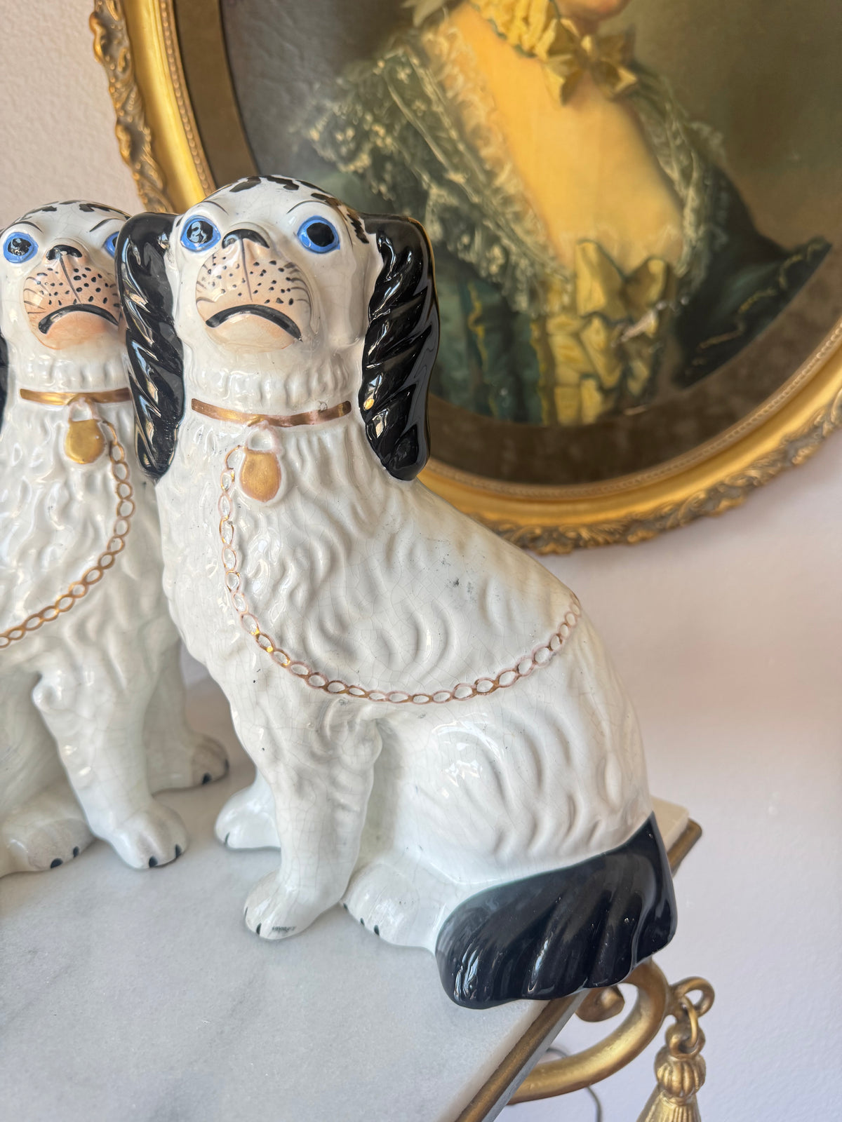 Staffordshire Disraeli Spaniel Dogs - Pair
