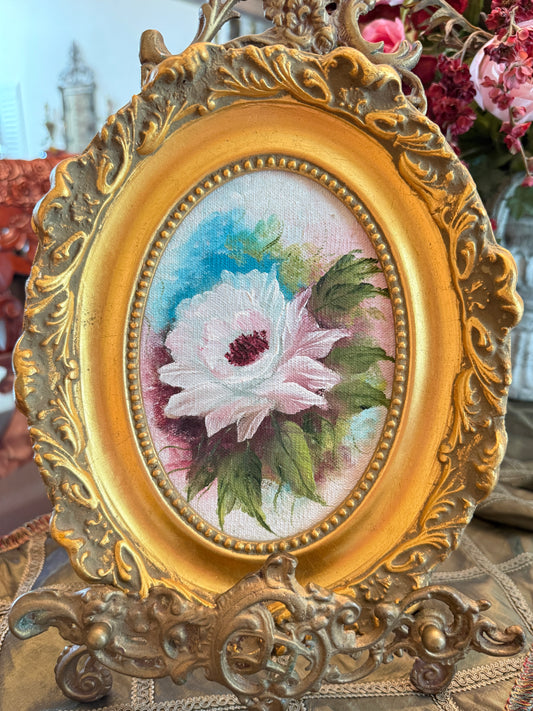 Original Floral Oil on Canvas by Anne Engram 8x10 framed #3