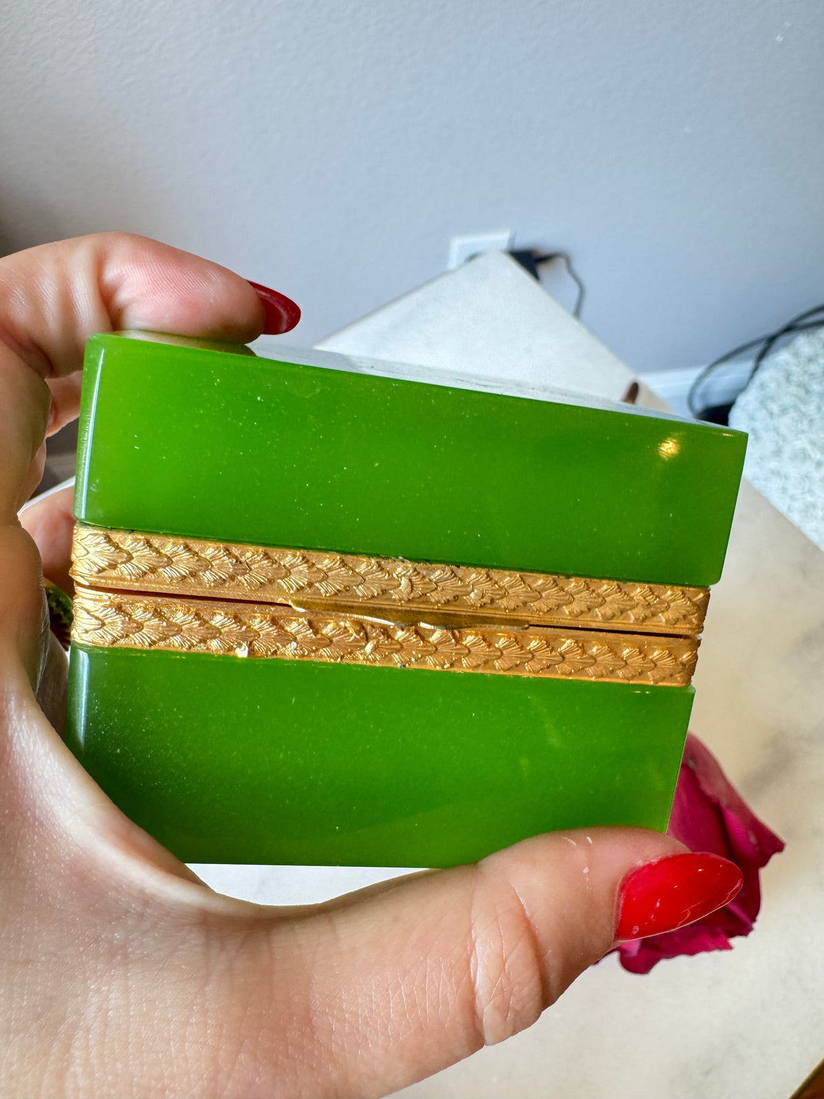 Green Opaline Casket