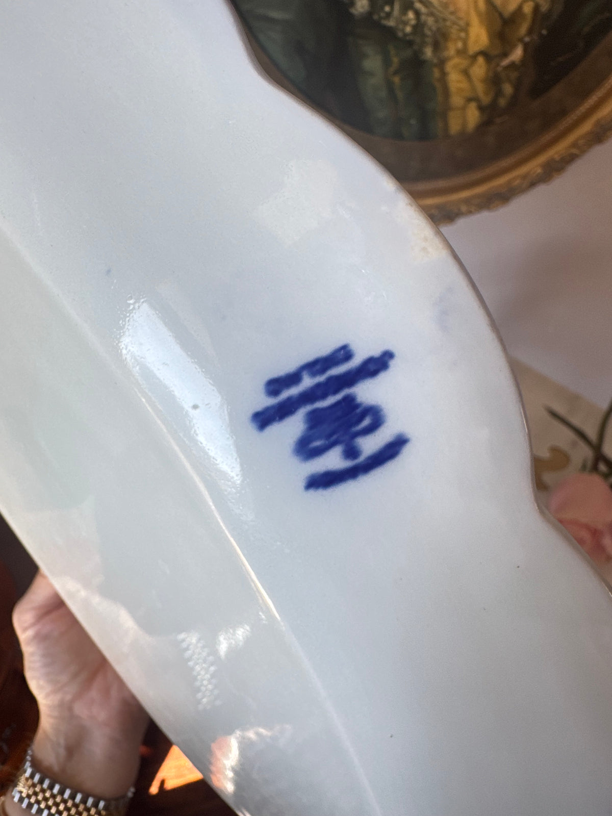 Antique Johnson Brothers Normandy Flow Blue Platter