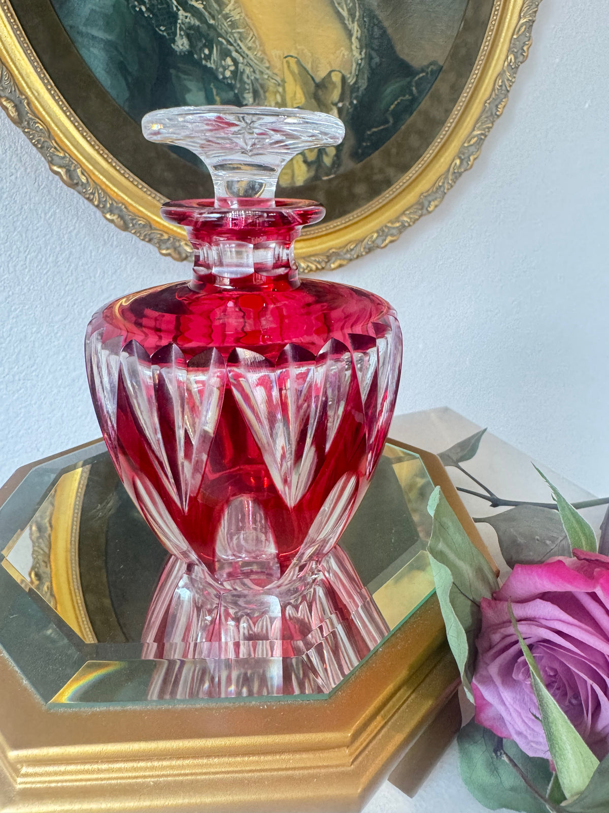 Saint-Louis Cranberry Crystal Perfume Bottle