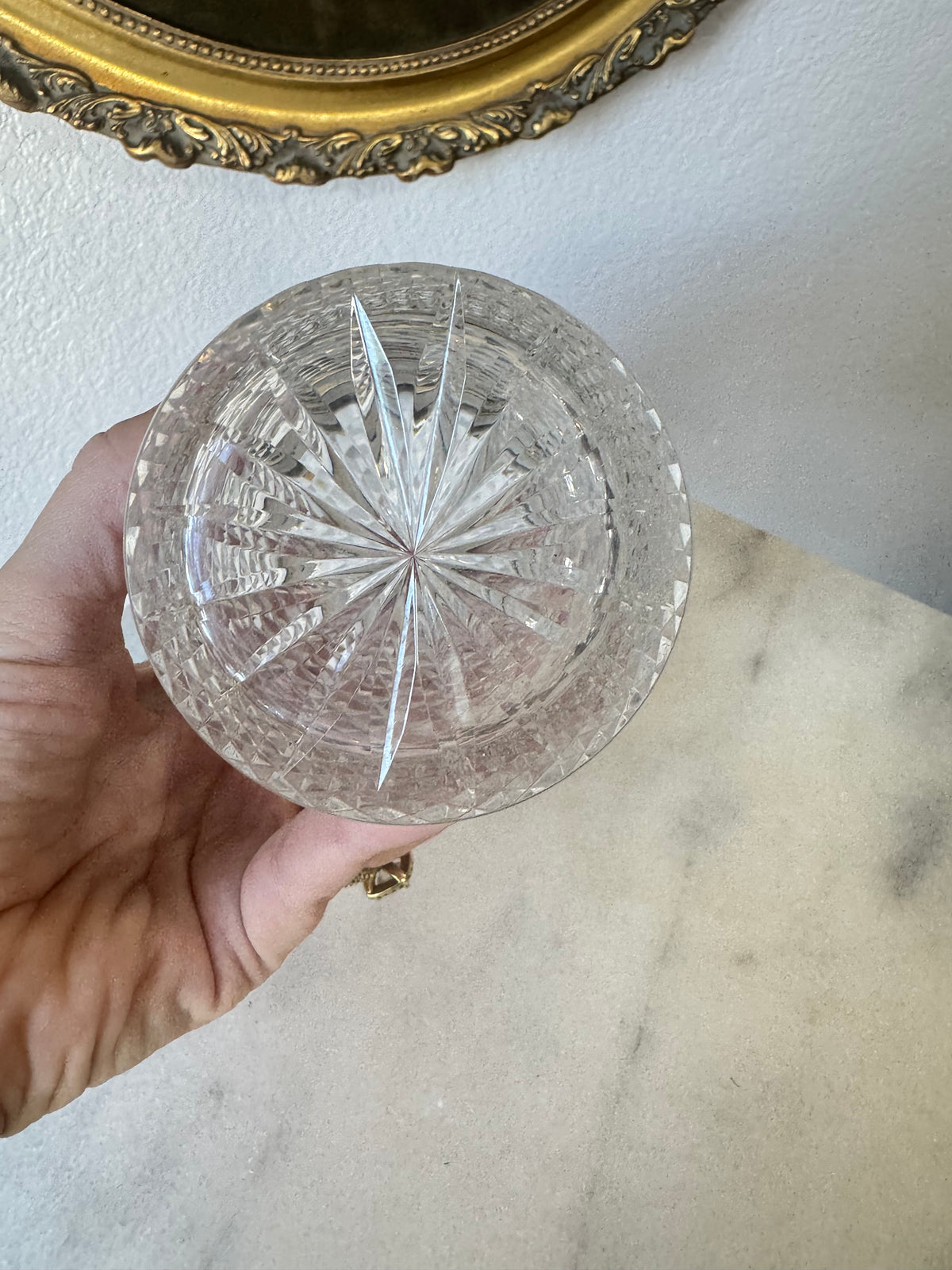 Diamond Point Crystal Casket Box
