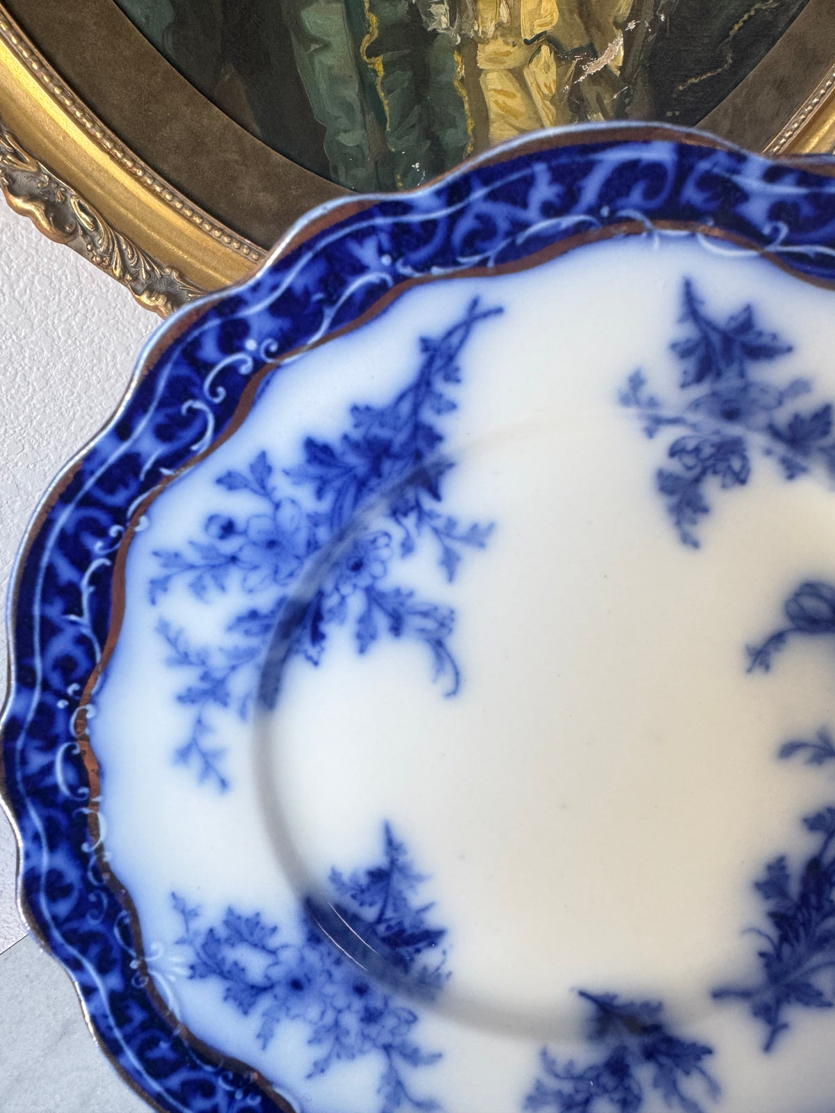 Antique Henry Alcock Touraine Pattern Flow Blue Plate