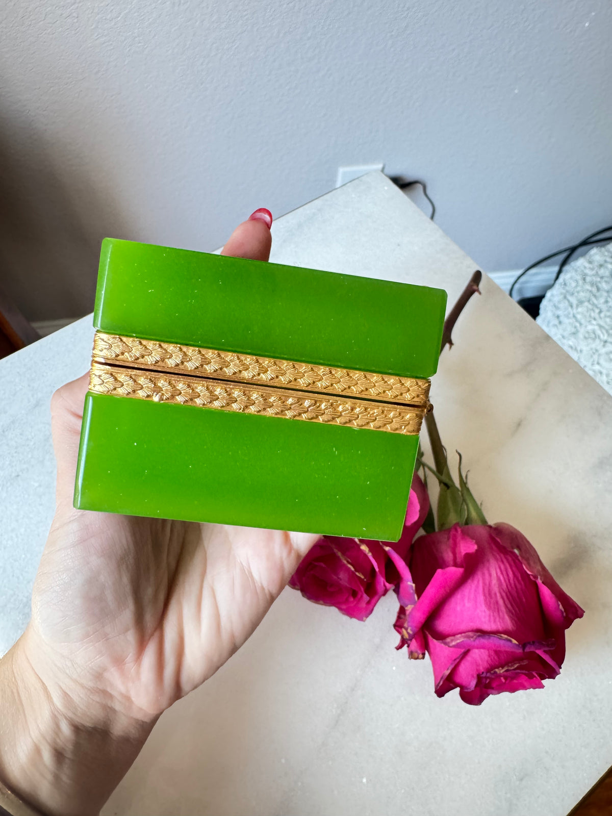Green Opaline Casket
