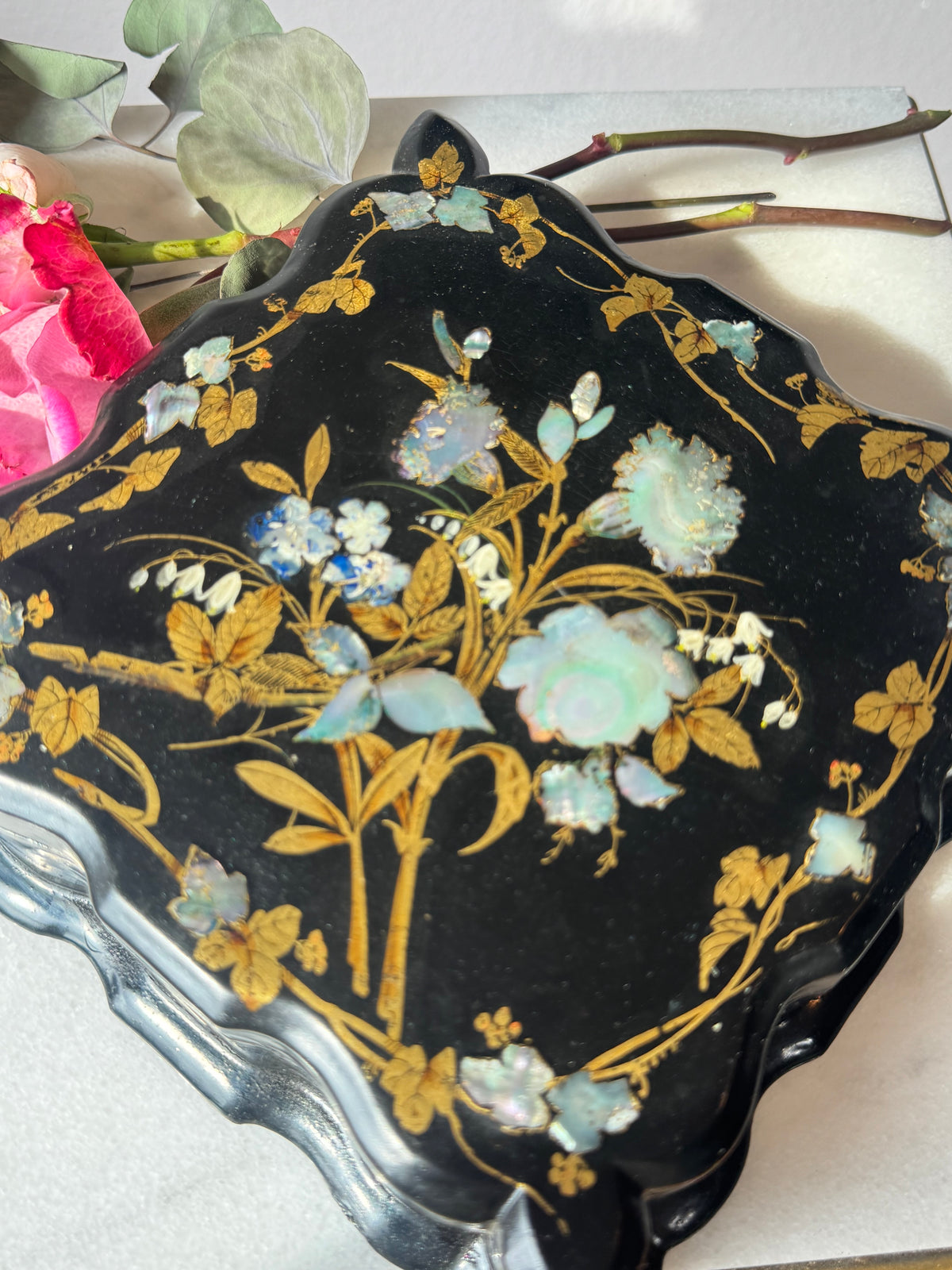 Napoleon III Papier-Mâché Box with Mother-of-Pearl Inlay