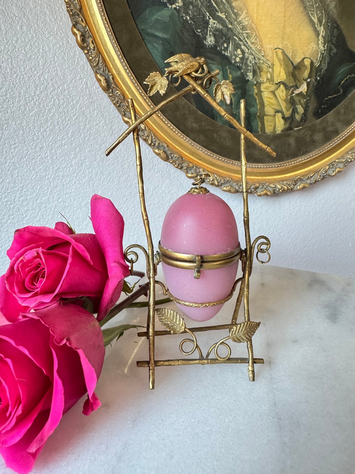 Palais Royal Pink Opaline Egg Perfume Casket