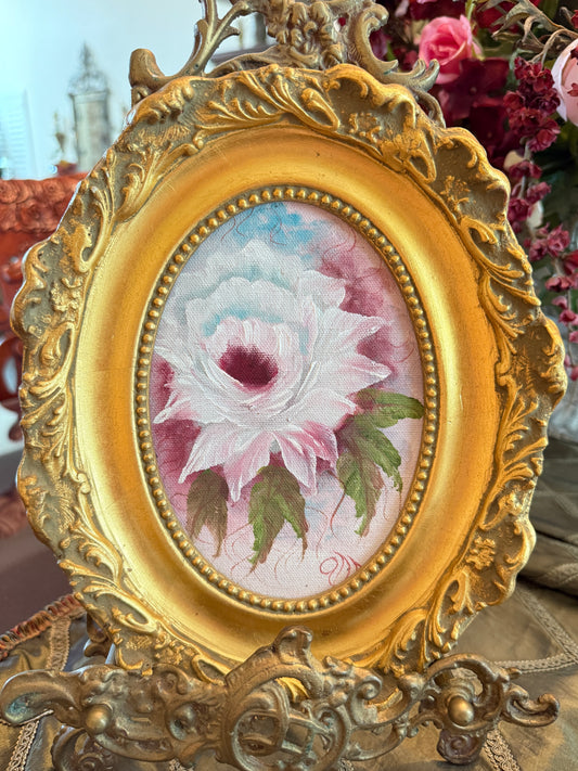 Original Floral Oil on Canvas by Anne Engram 8x10 framed #1