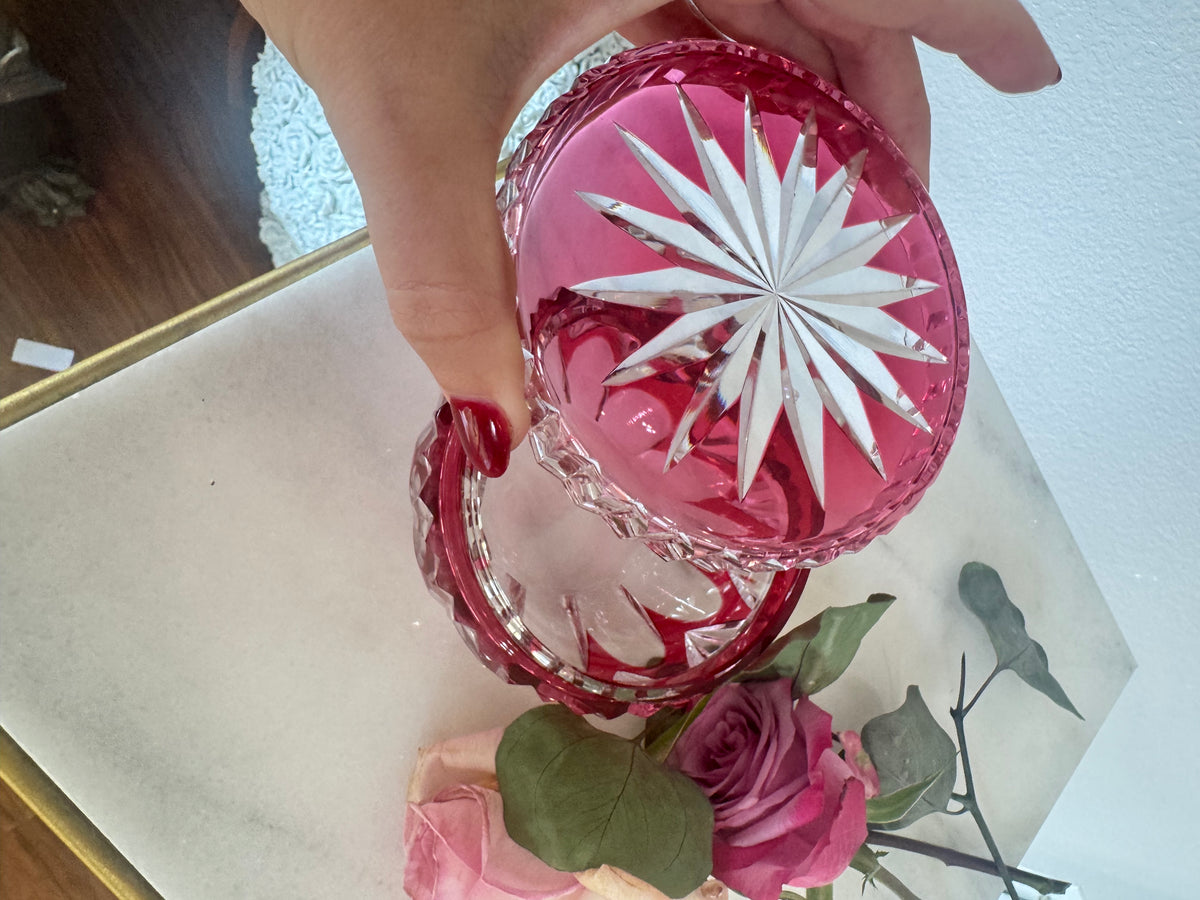 Saint-Louis Cranberry Crystal Powder Box