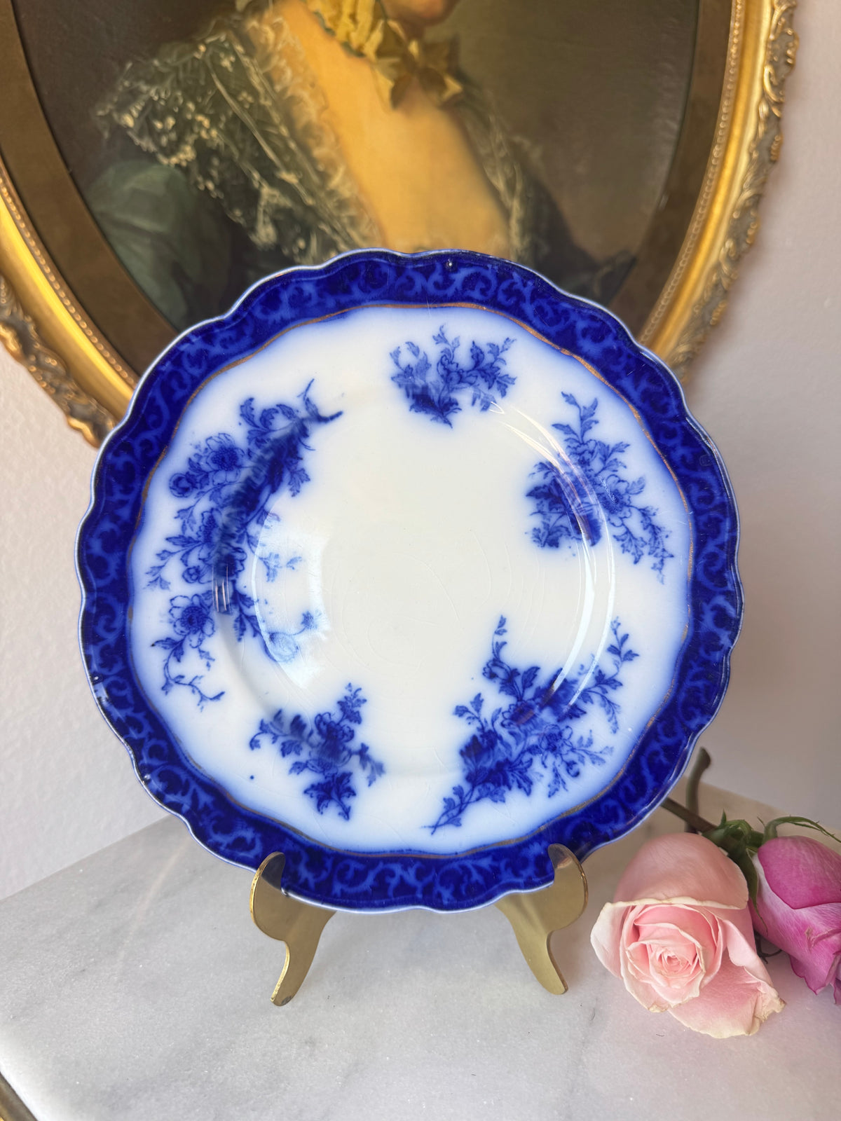 Antique Henry Alcock Touraine Flow Blue Platter