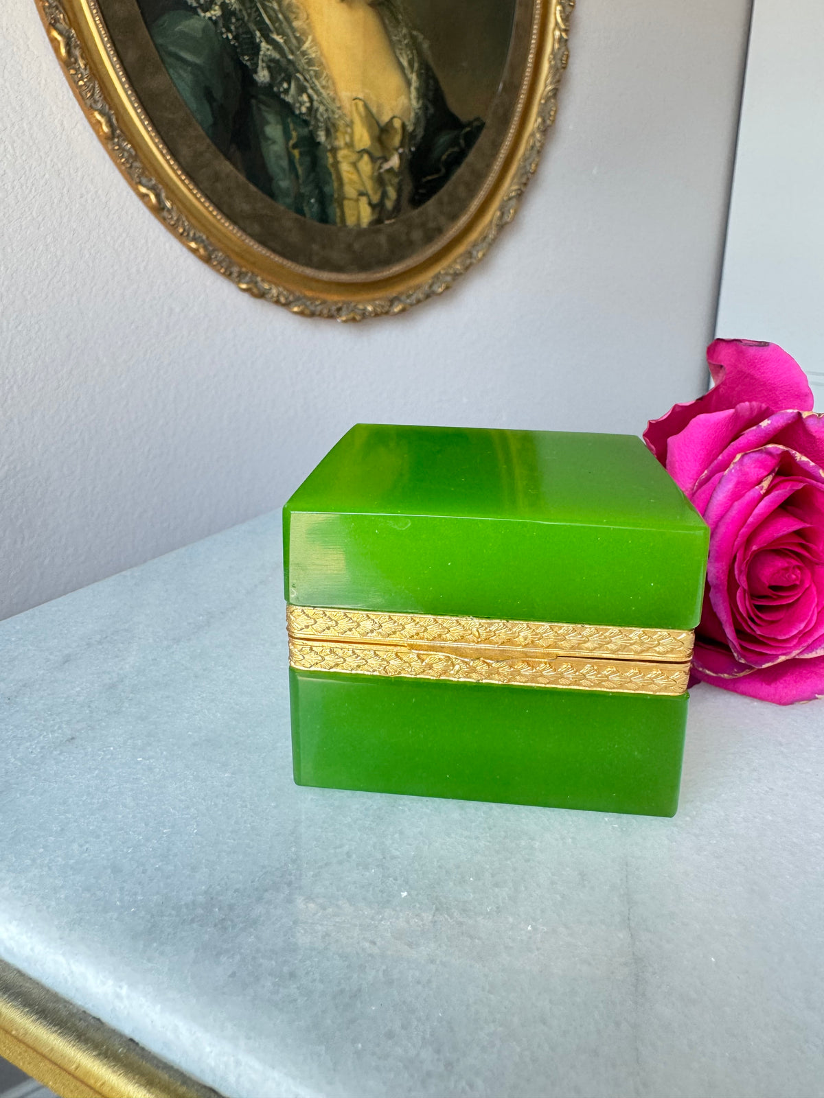 Green Opaline Casket